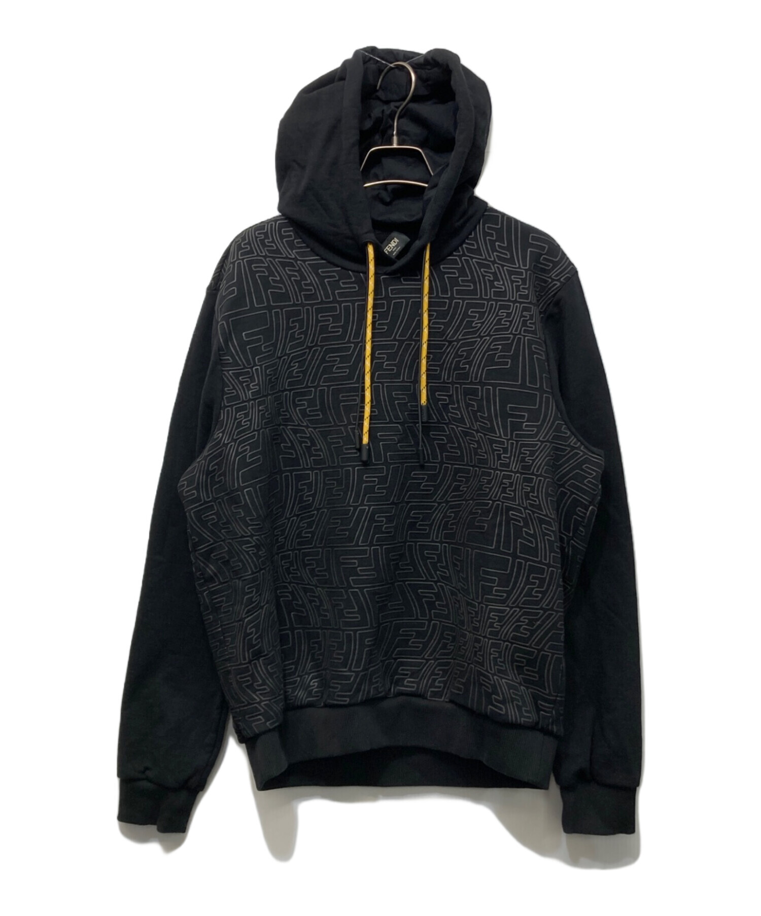 FENDI パーカー ブラック FFロゴ 中古・古着通販】FENDI (フェンディ) FFロゴデザイン スウェットプル