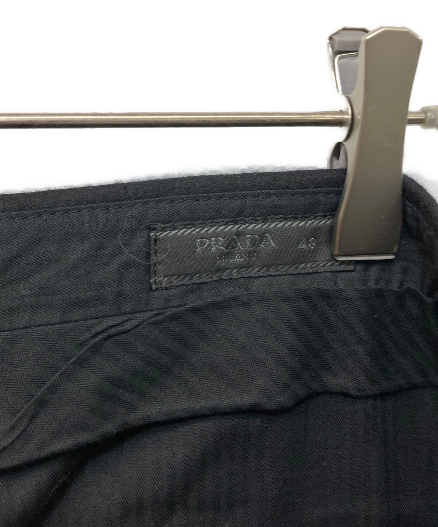 中古・古着通販】PRADA (プラダ) ウールスラックス ブラック サイズ:46
