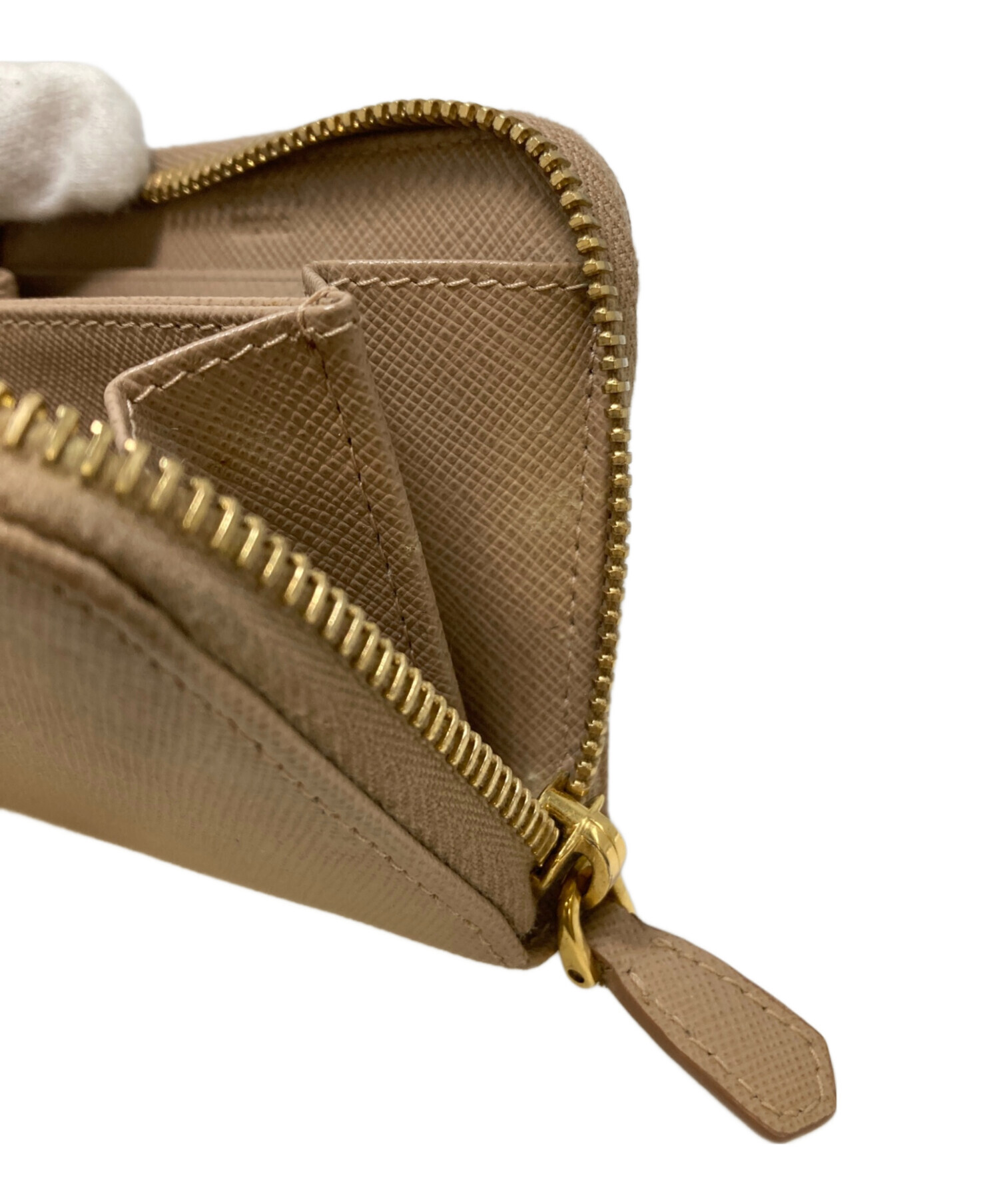 【正規品】PRADA プラダ サフィアーノ コンパクトウォレット　ベージュ PRADA（プラダ） 財布 レディース ブランド 二つ折り財布 サフィアーノ