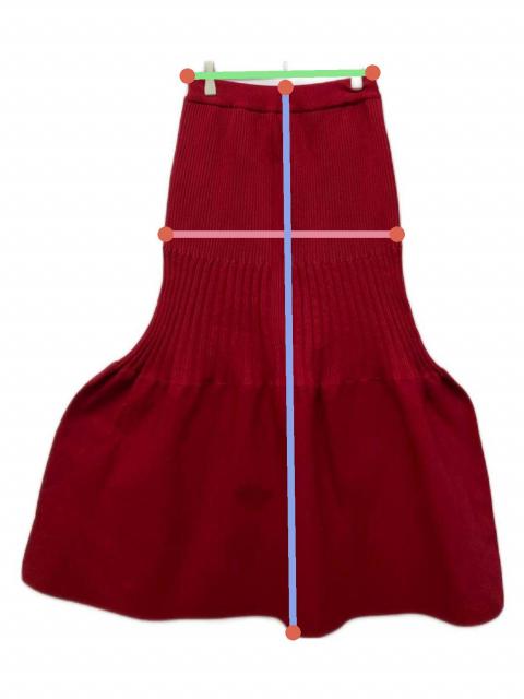 中古・古着通販】CFCL (シーエフシーエル) FLUTED SKIRT レッド サイズ