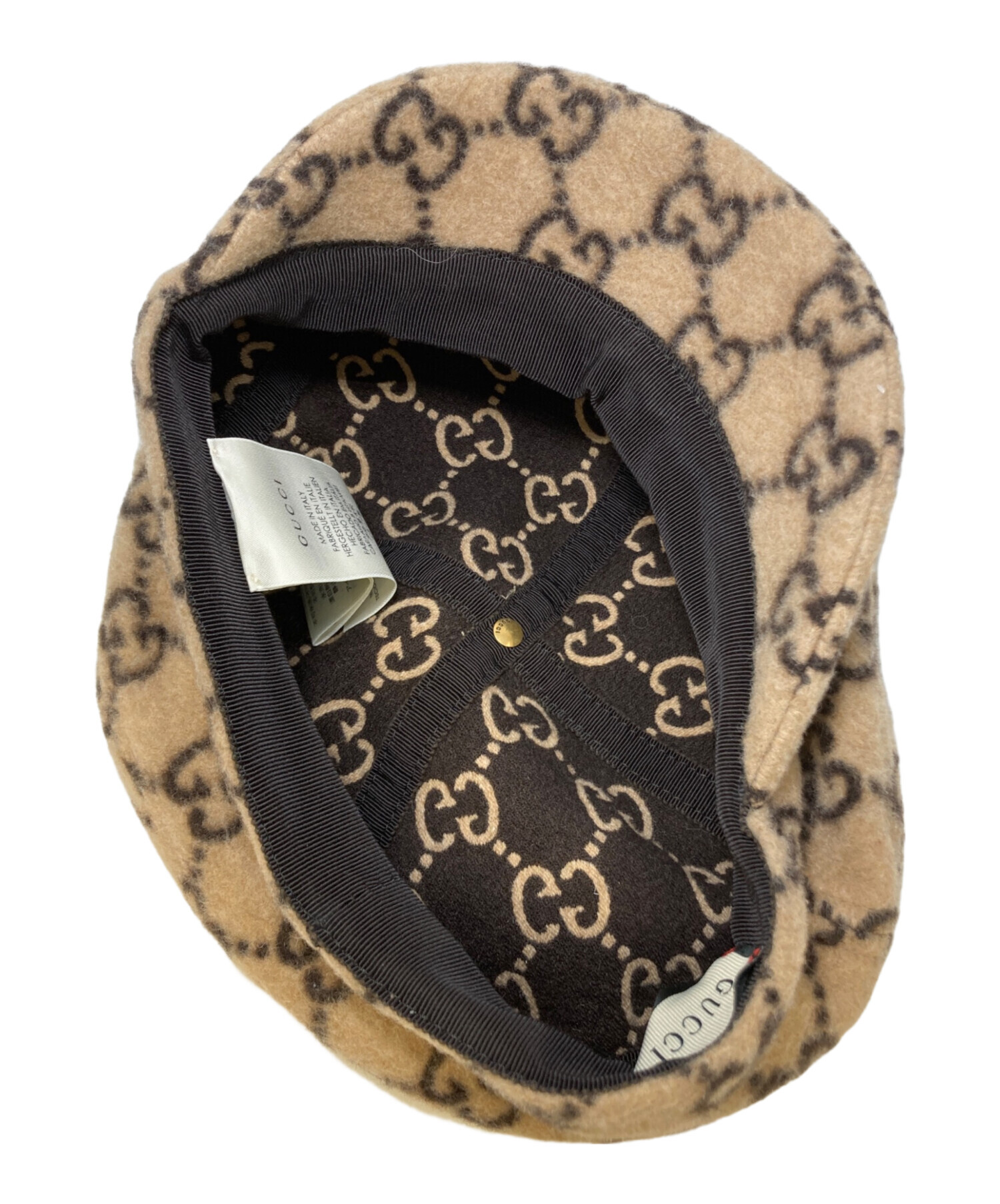 中古・古着通販】GUCCI (グッチ) GG柄ウールキャスケット ベージュ