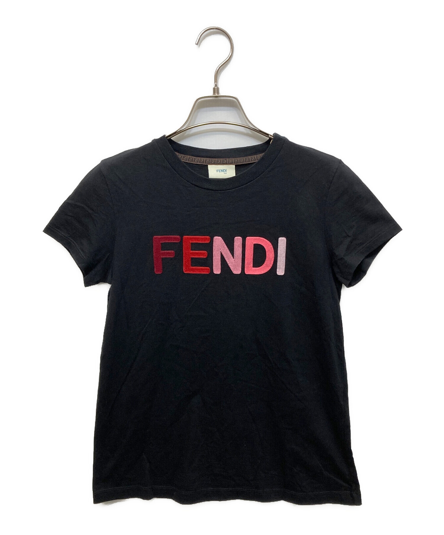 FENDI レディース　Tシャツ 中古・古着通販】FENDI (フェンディ) プリントTシャツ ブラック サイズ