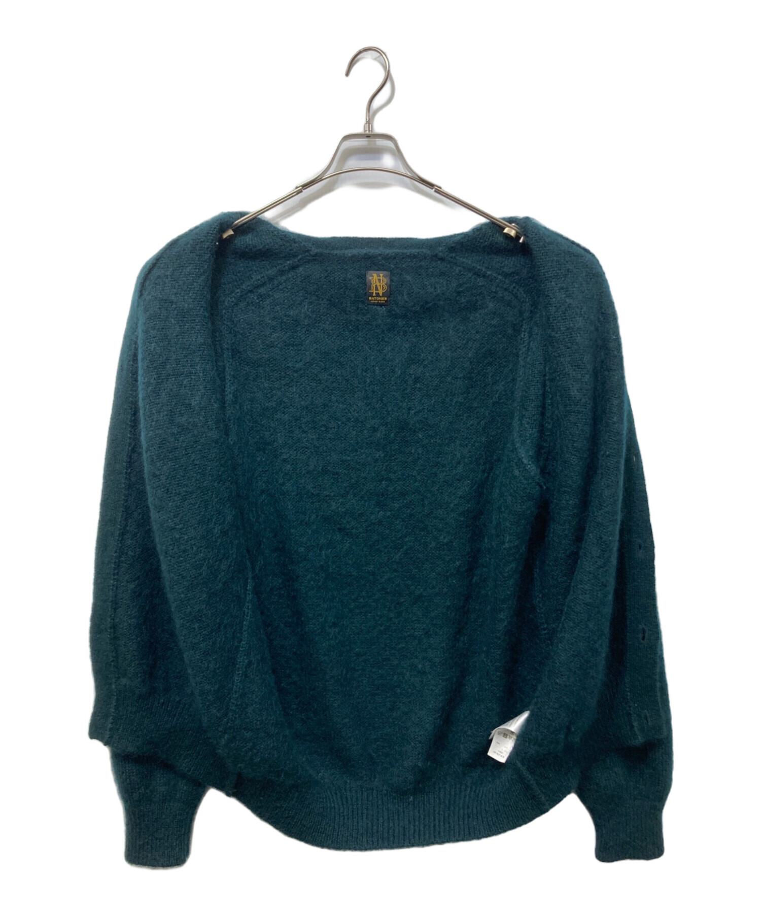 中古・古着通販】BATONER (バトナ―) PURE MOHAIR CARDIGAN グリーン