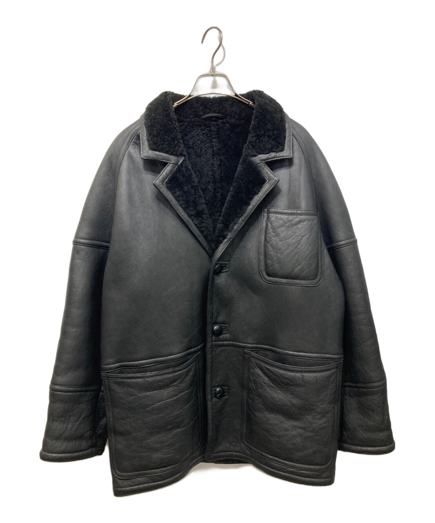 中古・古着通販】PEPKO (ペプコ) ムートンレザージャケット ブラック