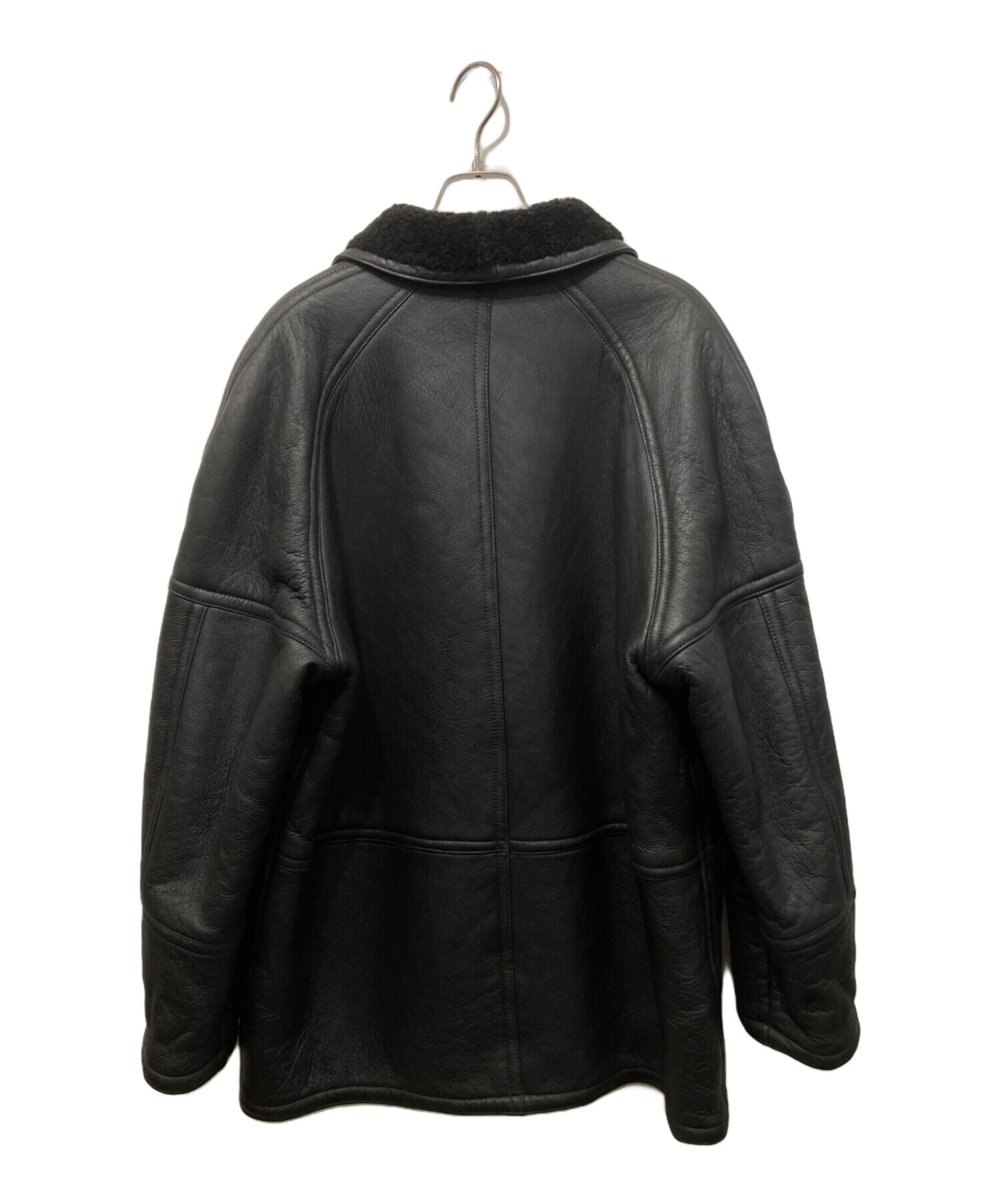 【美品】PEPKO ムートンジャケット レザージャケット 羊革 黒 M 中古・古着通販】PEPKO (ペプコ) ムートンレザージャケット ブラック