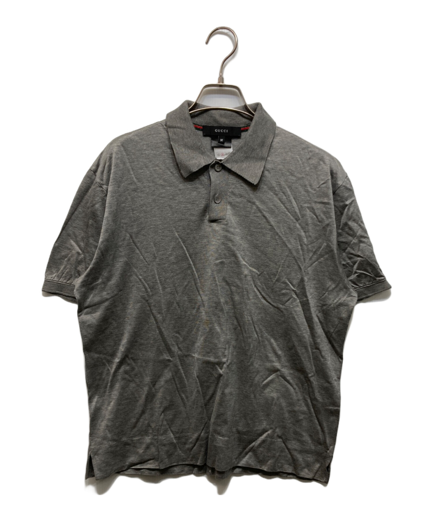 中古・古着通販】GUCCI (グッチ) 半袖ポロシャツ グレー サイズ:M 