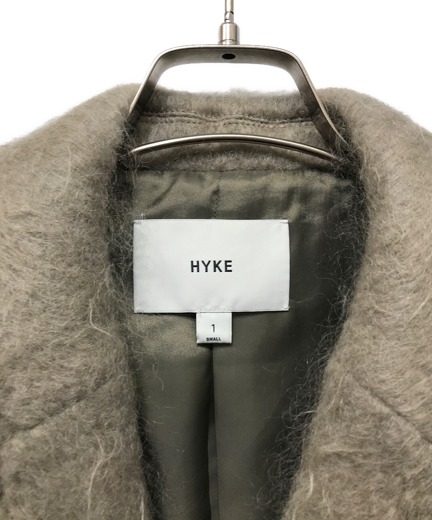 中古・古着通販】HYKE (ハイク) MOHAIR DOUBLE BREASTED COAT カーキ