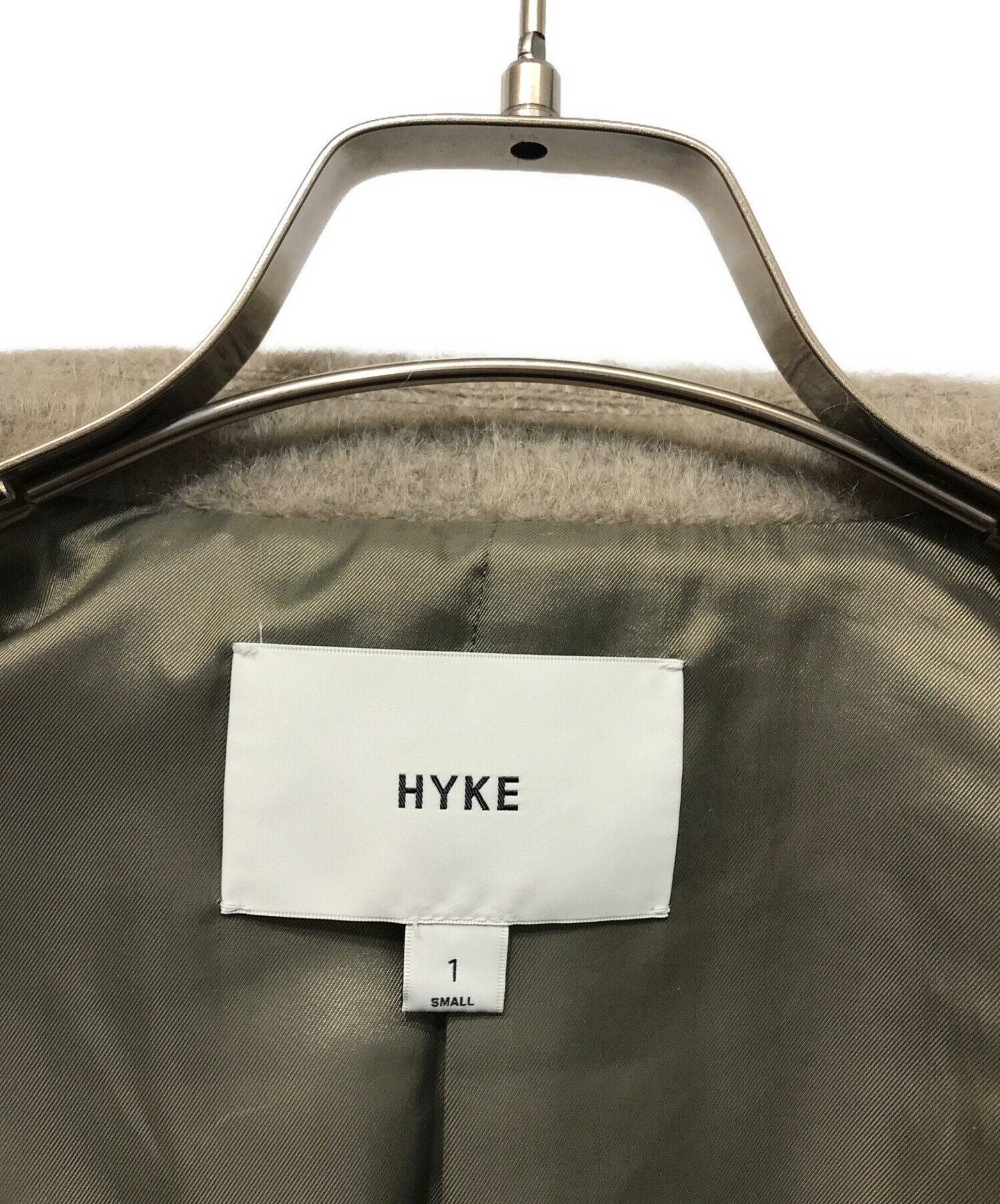 中古・古着通販】HYKE (ハイク) MOHAIR DOUBLE BREASTED COAT カーキ