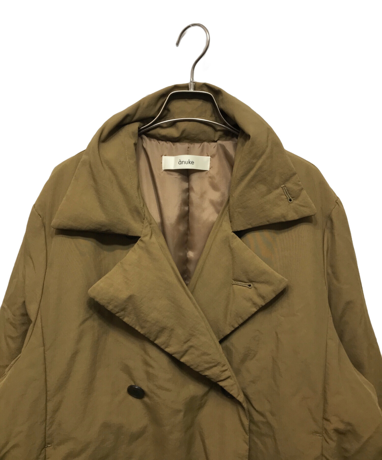 中古・古着通販】anuke (アンヌーク) Standcollar Down Coat ブラウン