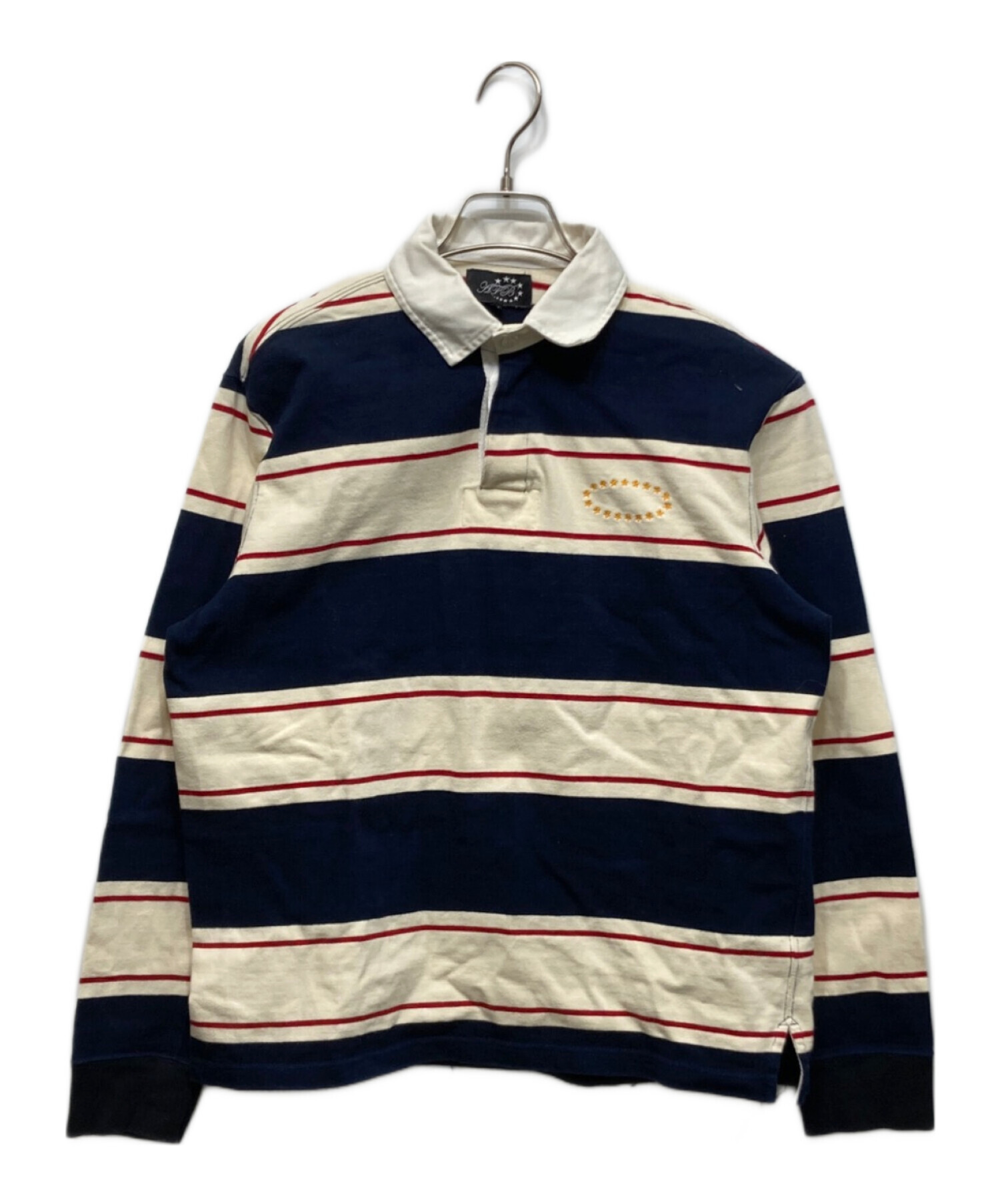 中古・古着通販】AFB (エーエフビー) BORDER POLO SHIRTS ネイビー