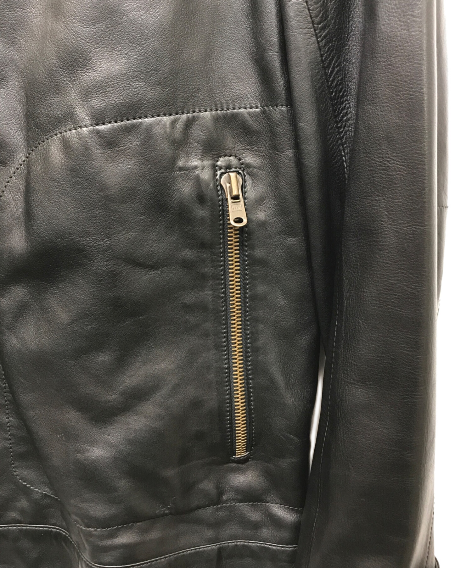 quai de valmy レザー ジャケット ライダース 44 中古・古着通販】QUAI DE VALMY (ケドゥバルミー) シープレザー