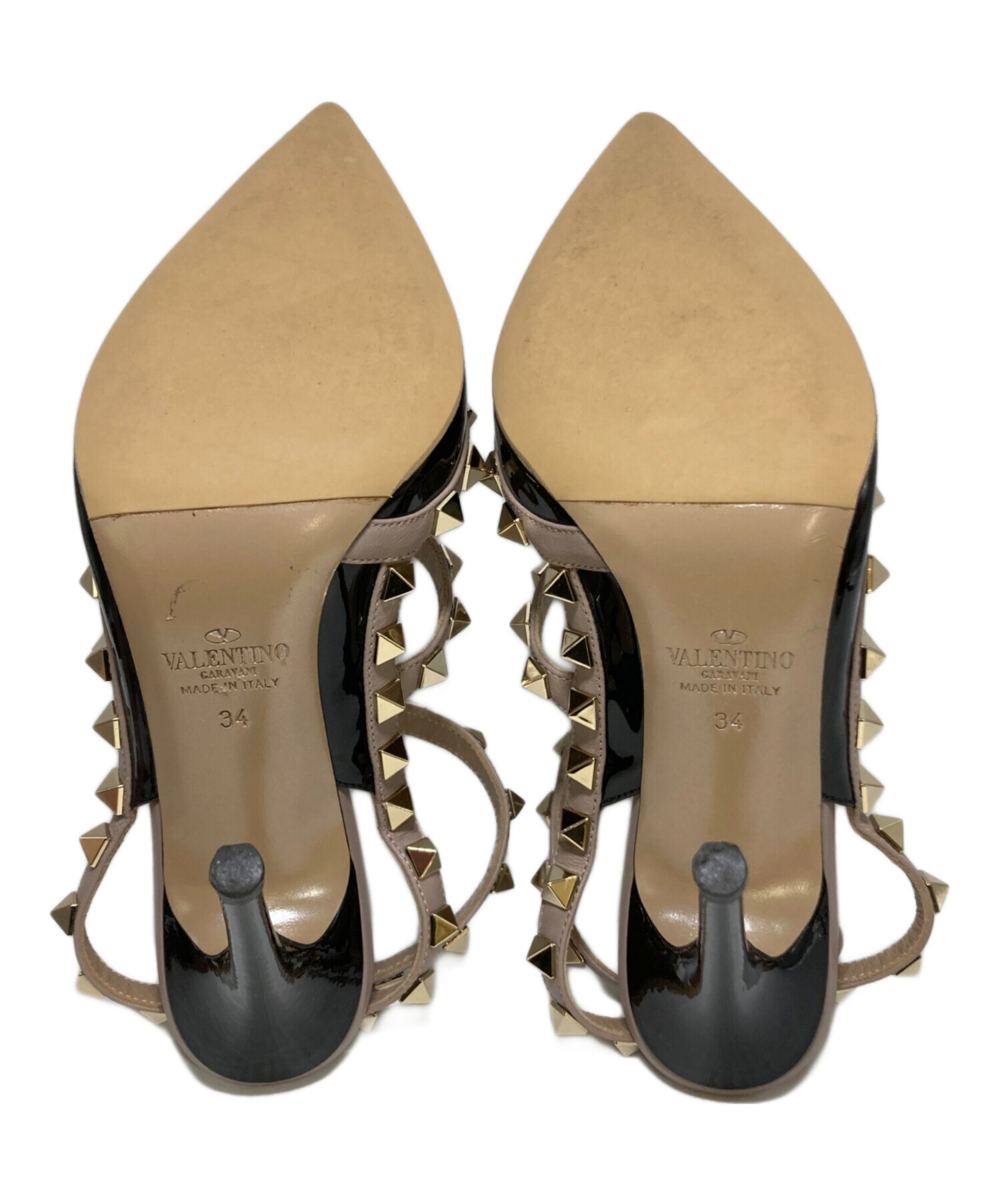 バレンティノ スタッズ付きパンプス 中古・古着通販】VALENTINO (ヴァレンティノ) ロックスタッズ パテント