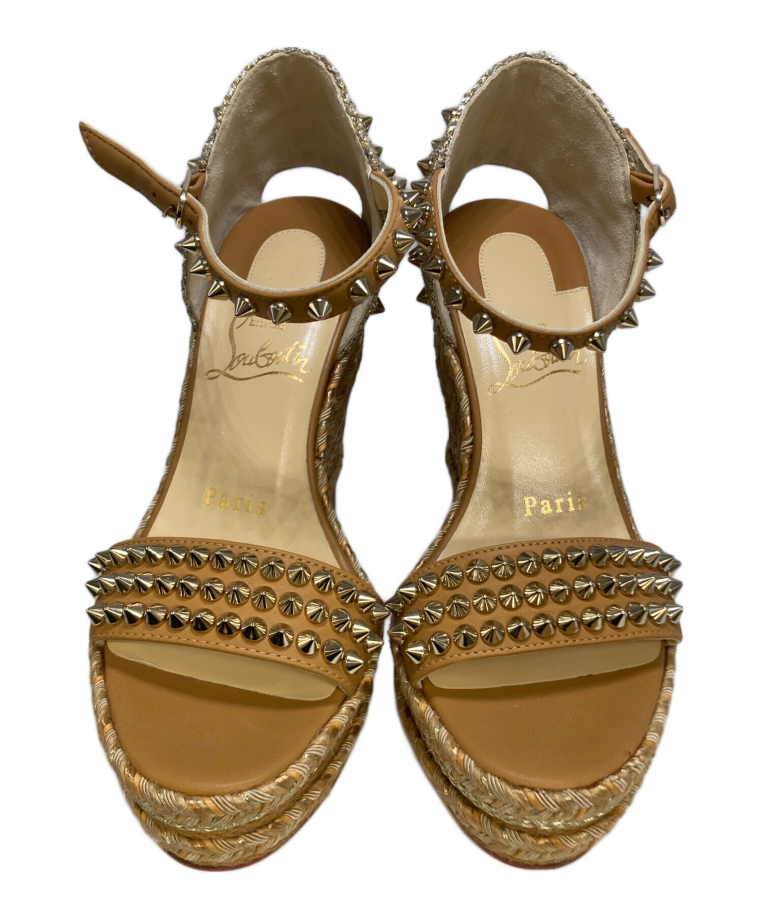 Christian Louboutinクリスチャンルブタンスタッズウエッジソール 中古・古着通販】Christian Louboutin (クリスチャン・ルブタン