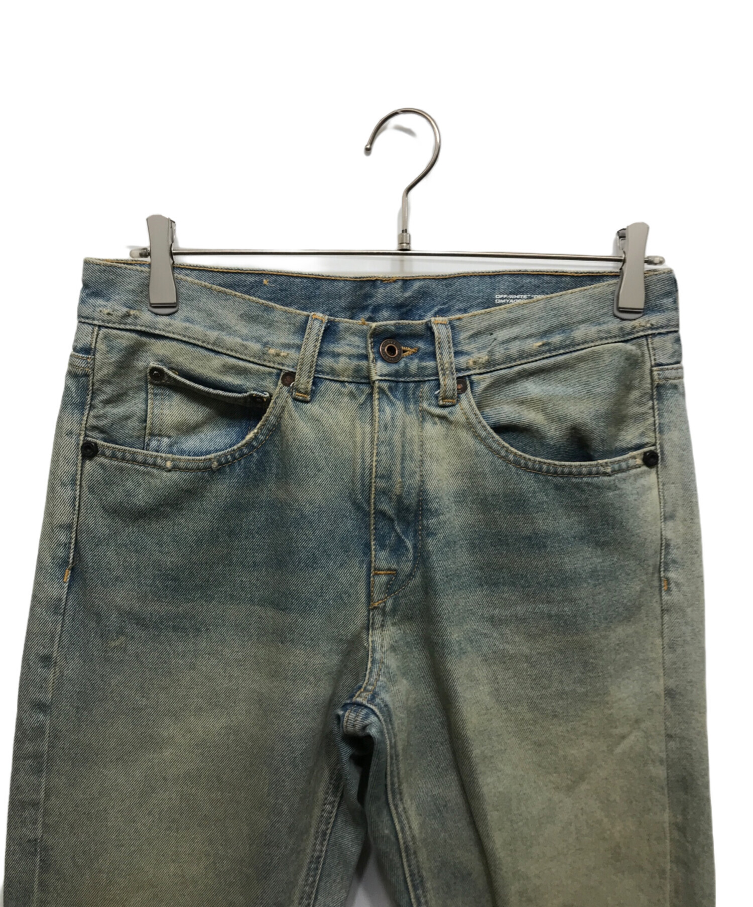 中古・古着通販】OFFWHITE (オフホワイト) バイアスデニムパンツ 