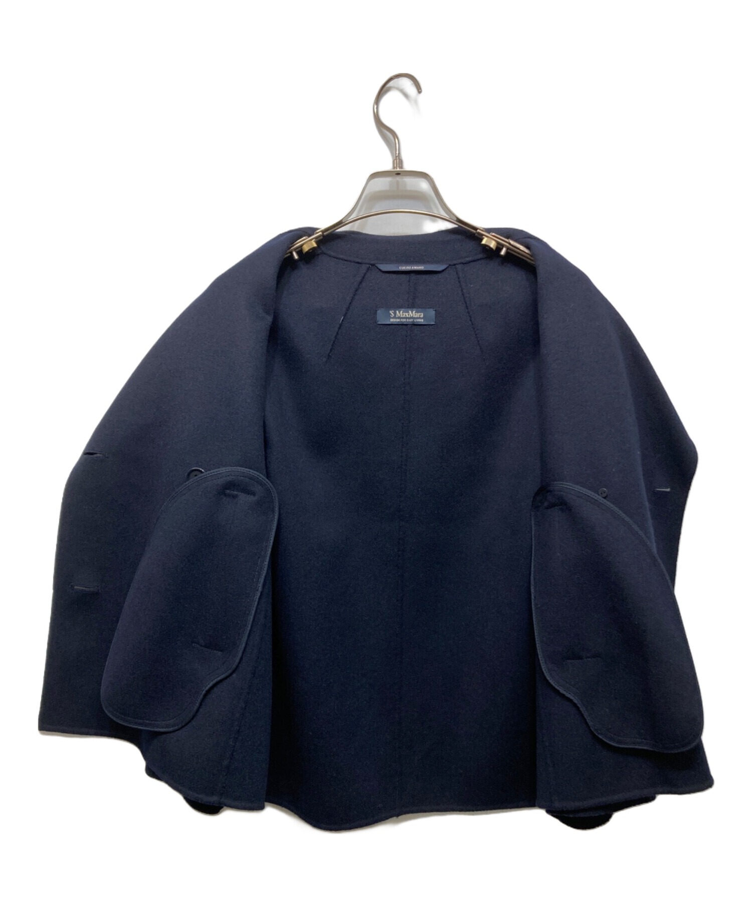 'S Max Mara　ヴァージンウールアンゴラ ダブルフェイスコート　ネイビー 中古・古着通販】'S Max Mara (エスマックスマーラ) ピュアヴァージン