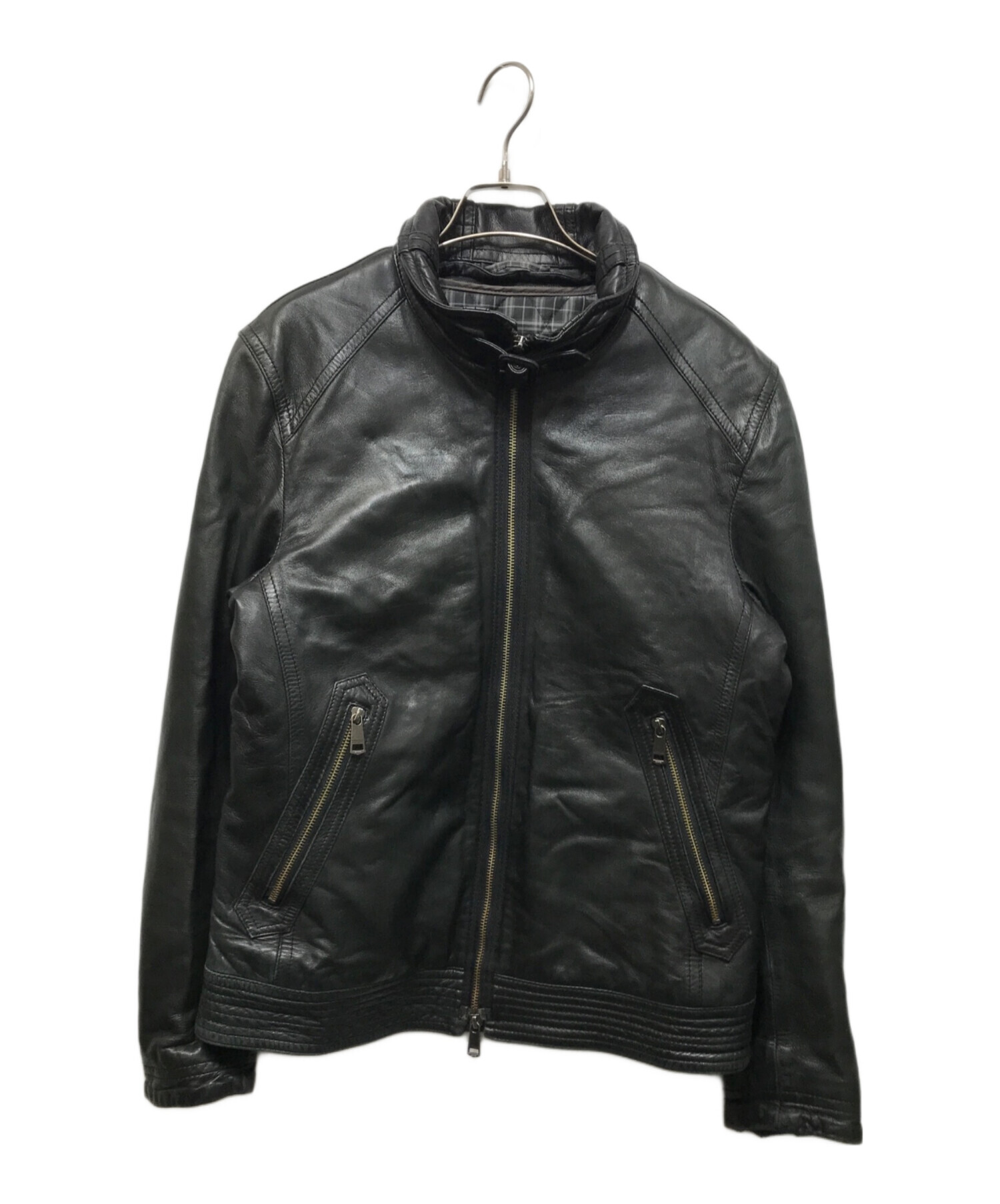 BLACK LABEL BURBERRY レザーシングルライダースジャケット | ヤマダ