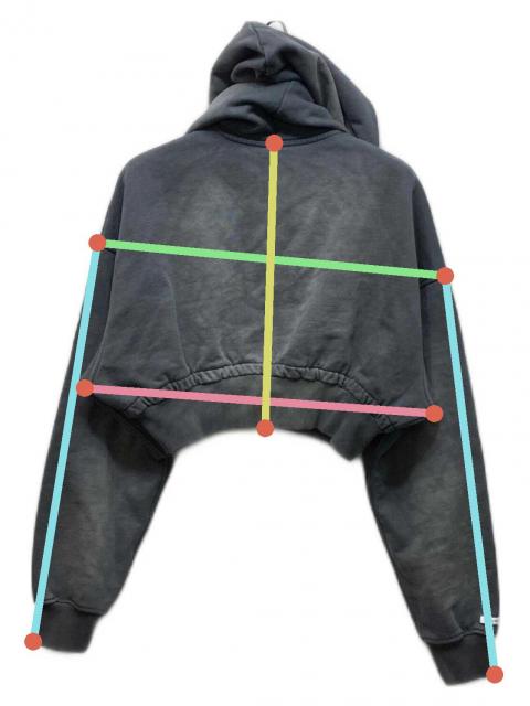 中古・古着通販】JOSE MOON (ジョゼムーン) CROP BIO HOODIE グレー