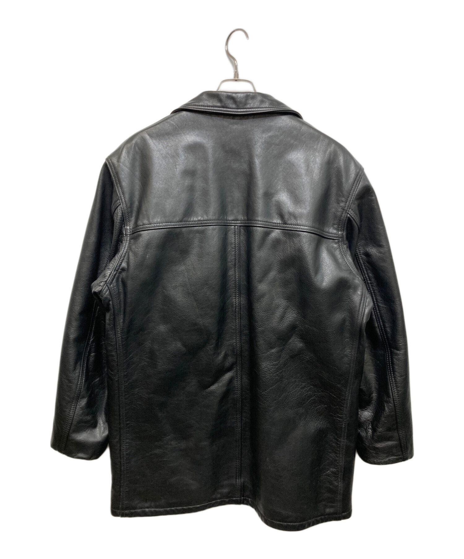 本革 レザーカーコート ブラック 4L オーバーサイズ Schott系 古着 別注 US NEW CARCOAT | Schott(ショット) / アウター レザージャケット