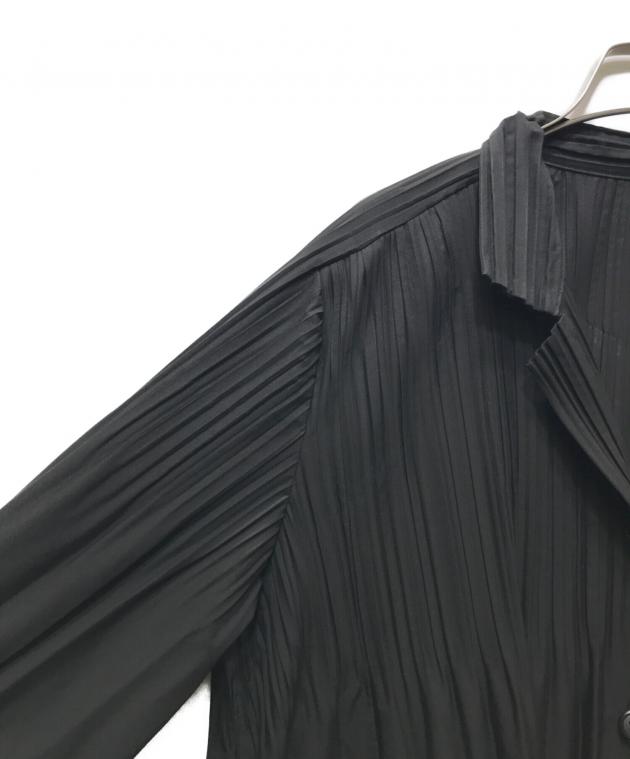 美品 プリーツプリーズ PLEATS PLEASE 切り替え 黒 中古・古着通販】PLEATS PLEASE (プリーツプリーズ) プリーツロング