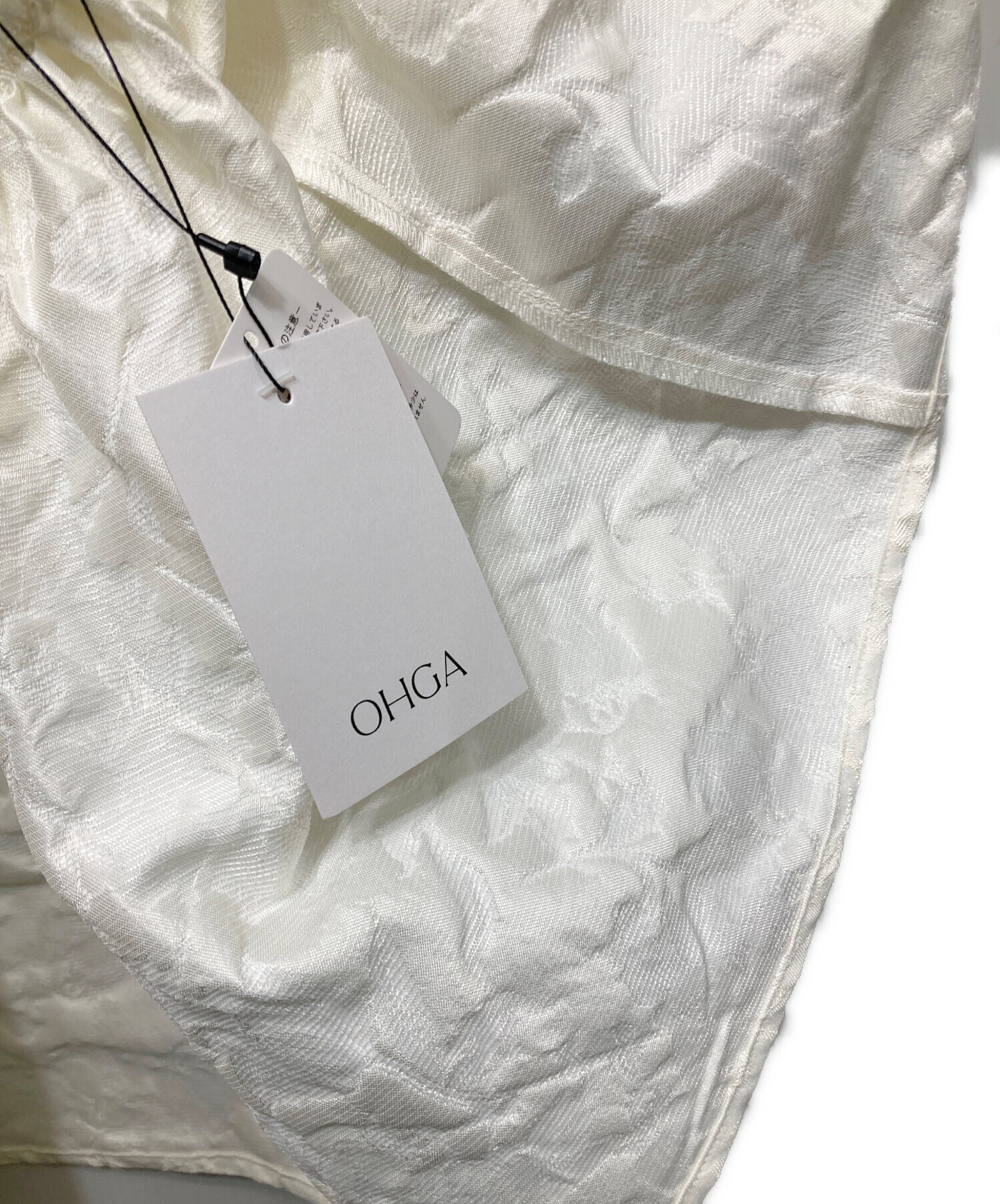 中古・古着通販】OHGA (オオガ) フラワージャガードブラウス ホワイト 
