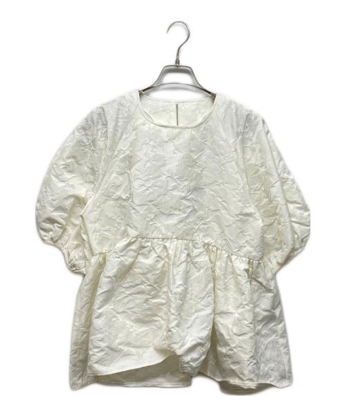 中古・古着通販】OHGA (オオガ) フラワージャガードブラウス ホワイト