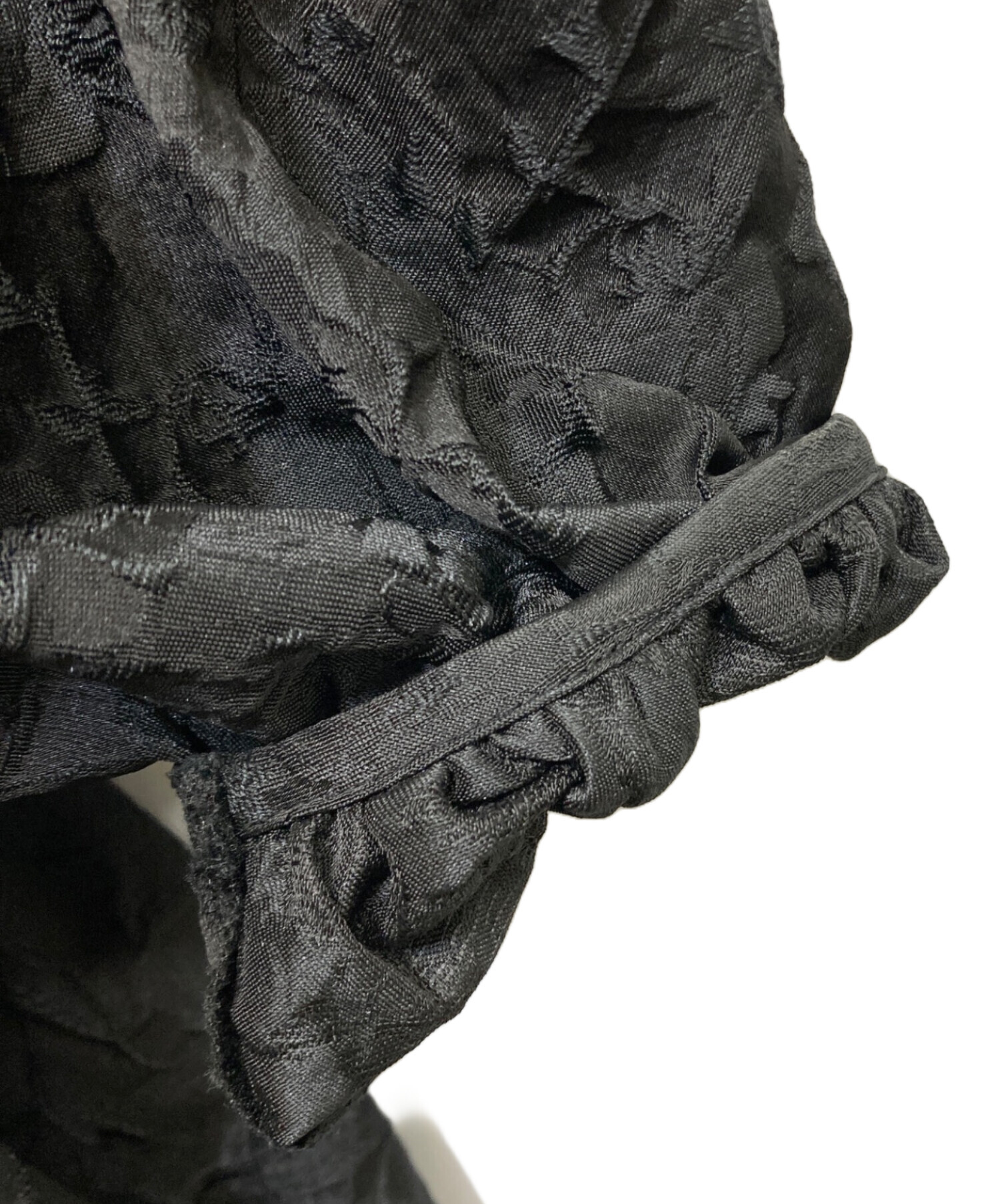 ohga フラワーブラウス ジャガード ブラック OHGA FLOWER BLOUSE