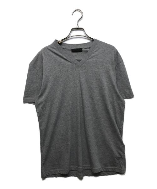 中古・古着通販】PRADA (プラダ) V Neck Cotton Tee グレー サイズ:M