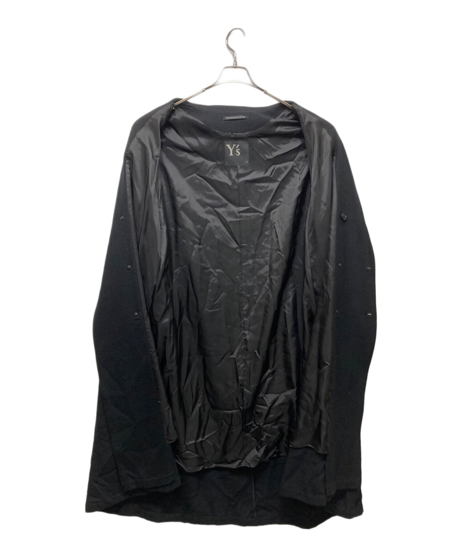 中古・古着通販】Y's (ワイズ) ウールコート ブラック サイズ:SIZE 2