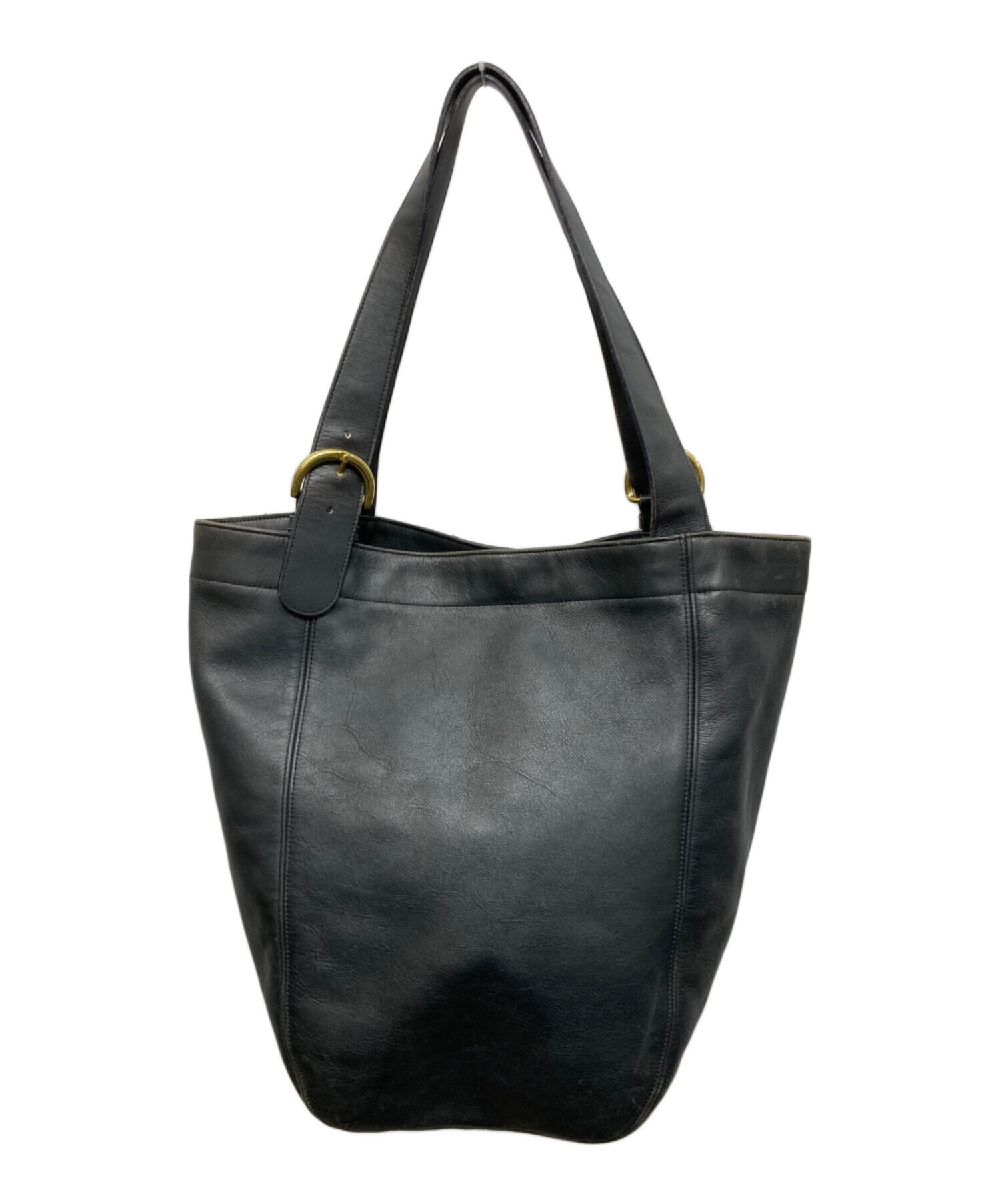 中古・古着通販】COACH (コーチ) レザートートバッグ ブラック