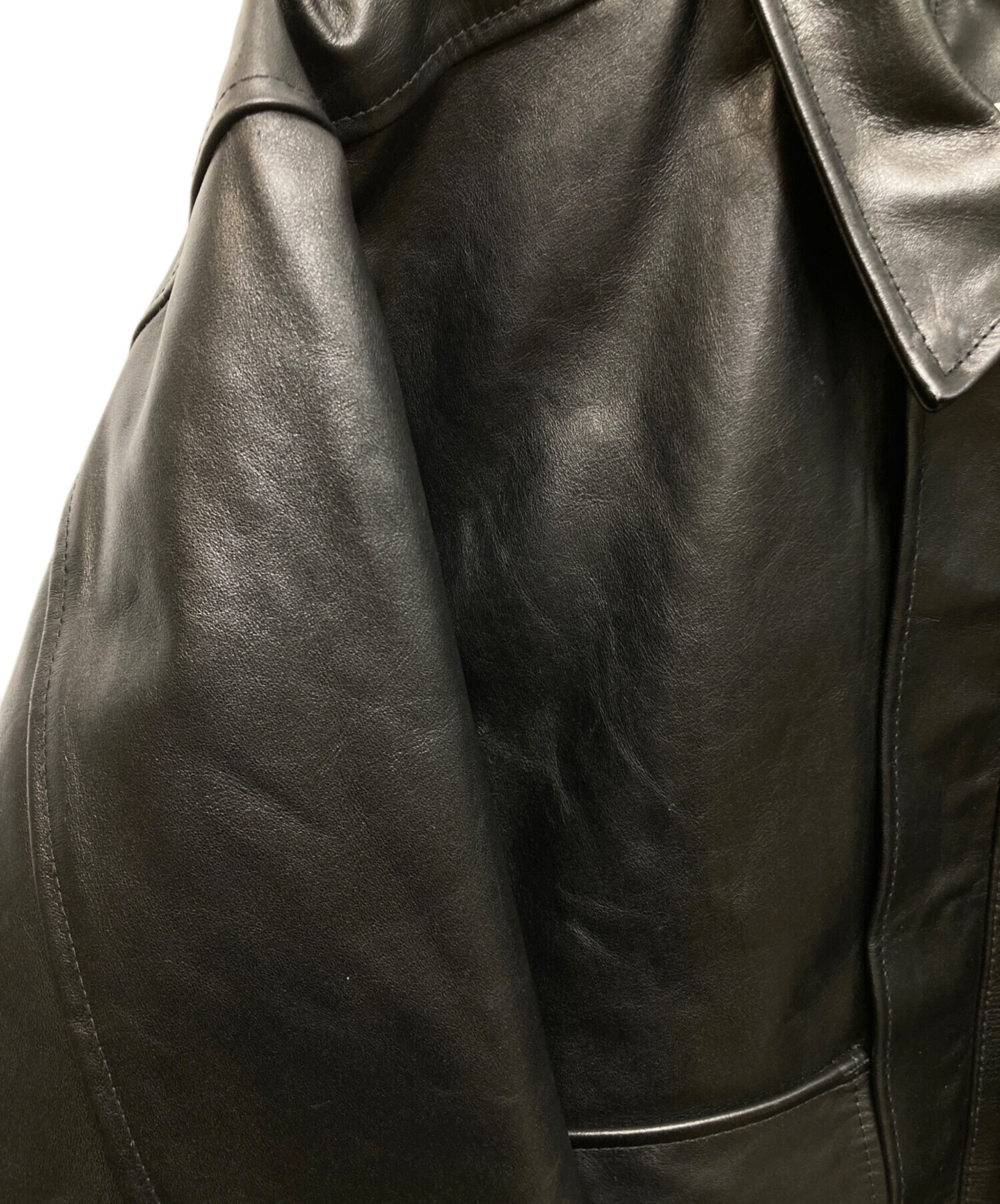 中古・古着通販】FTC (エフティーシー) LEATHER A-2 FLIGHT JACKET