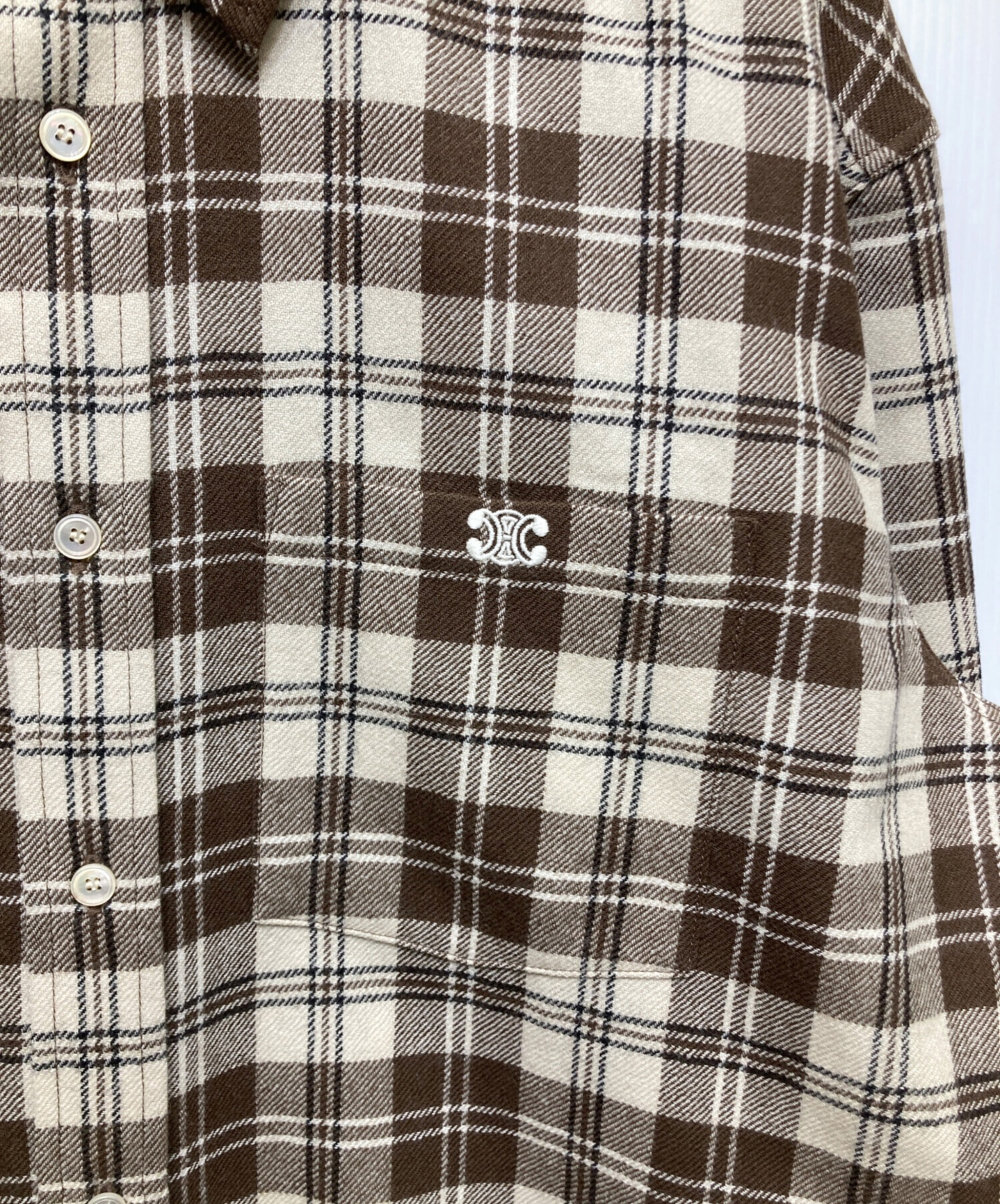中古・古着通販】CELINE (セリーヌ) リラックスシャツ ベージュ