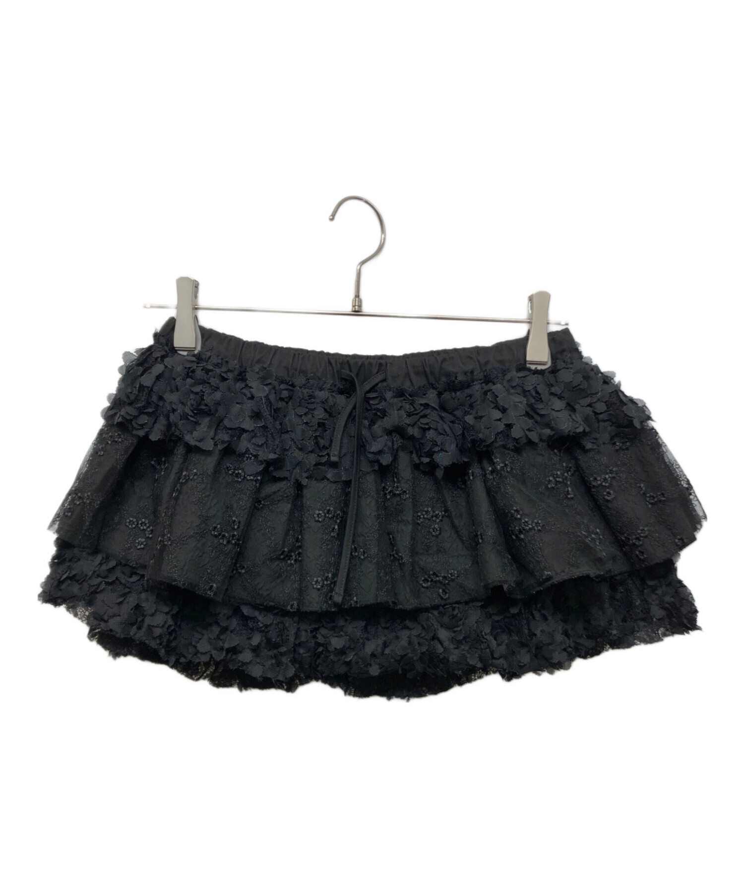 中古・古着通販】GLOWNY (グロウニー) LACE RUFFLE MINI SKIRT