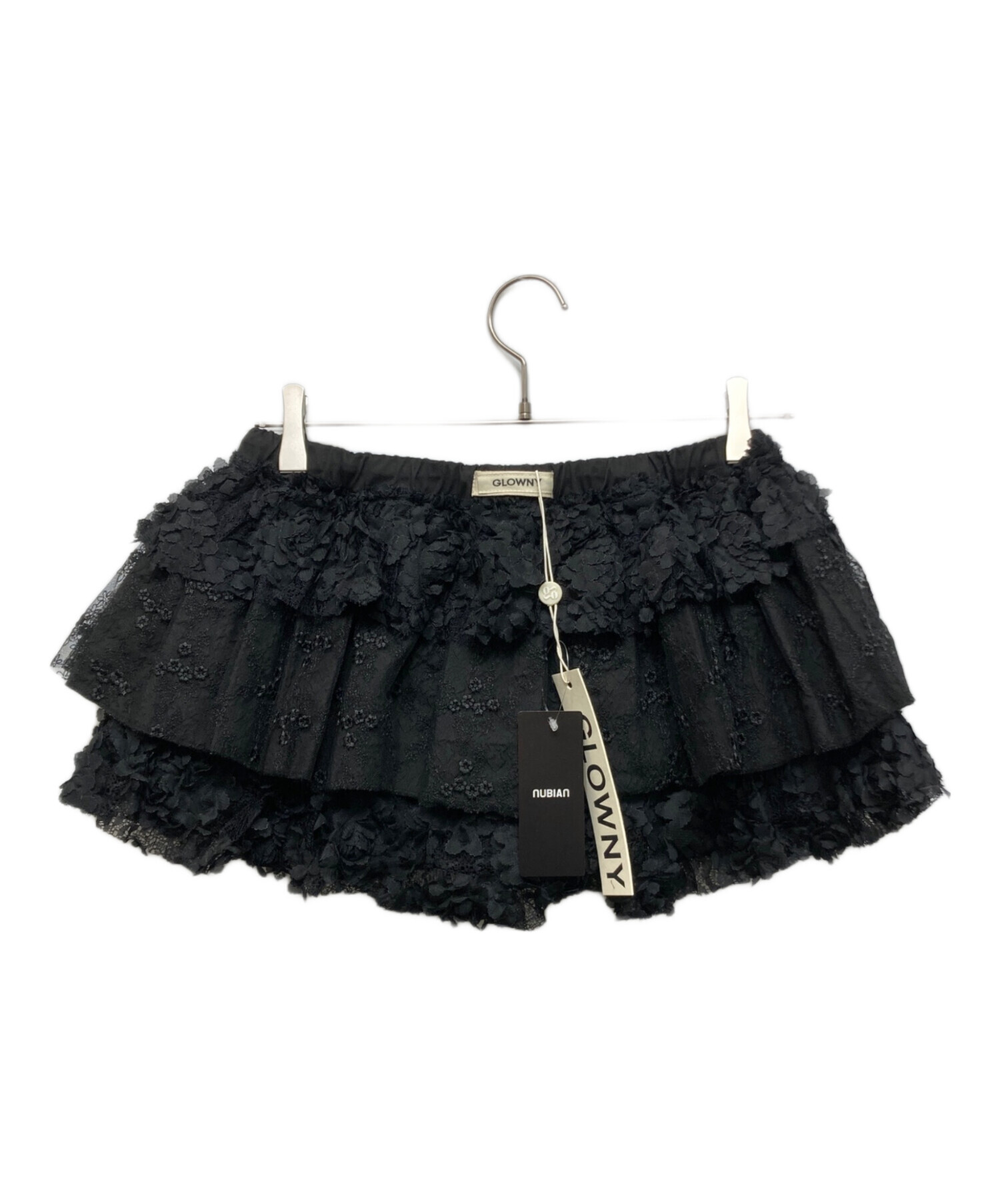中古・古着通販】GLOWNY (グロウニー) LACE RUFFLE MINI SKIRT