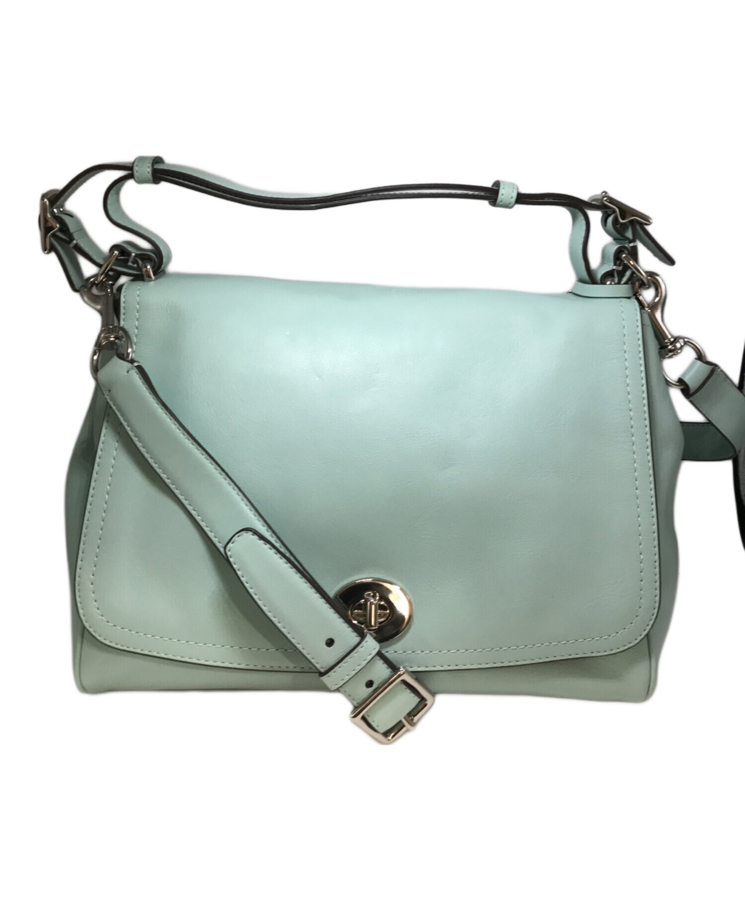 中古・古着通販】COACH (コーチ) フラップ2WAYバッグ ブルー｜ブランド 