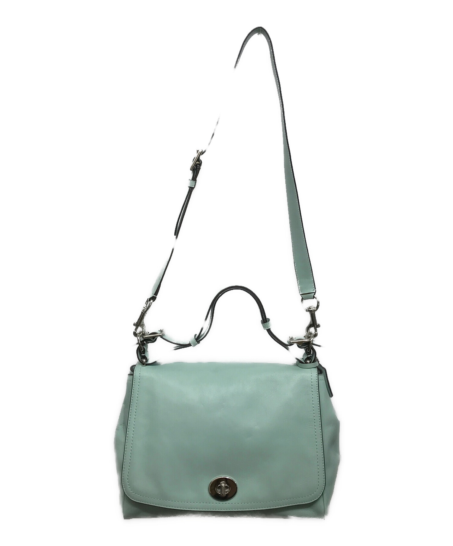 中古・古着通販】COACH (コーチ) フラップ2WAYバッグ ブルー｜ブランド 