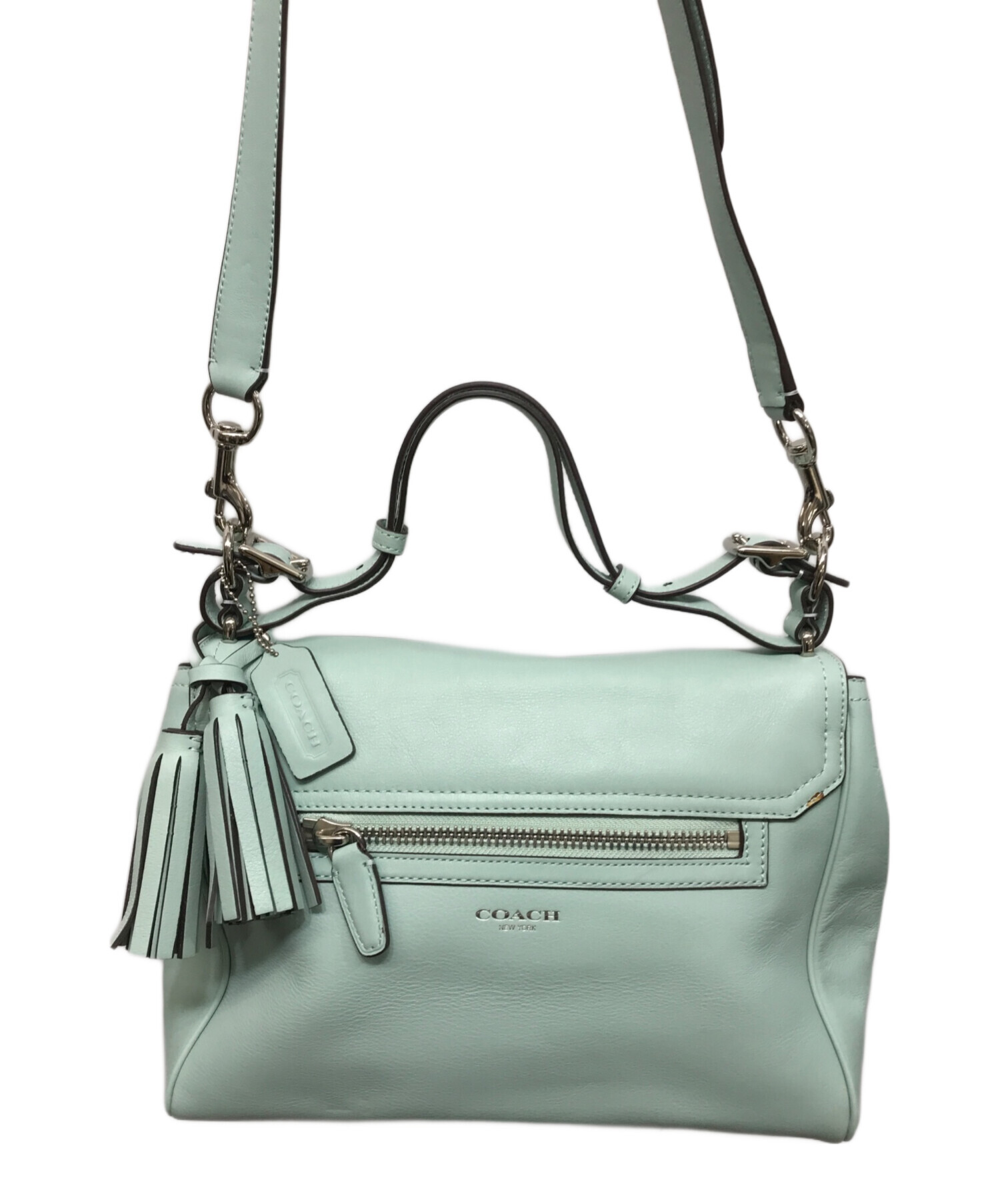 中古・古着通販】COACH (コーチ) フラップ2WAYバッグ ブルー｜ブランド 