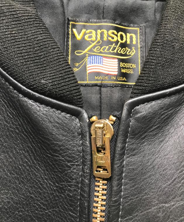 VANSON 本革レザー スタジャン黒36 TALON ※リブリペア有り