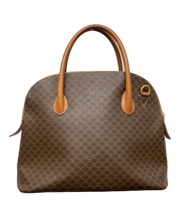中古・古着通販】CELINE (セリーヌ) マカダム柄ハンドバッグ ブラウン