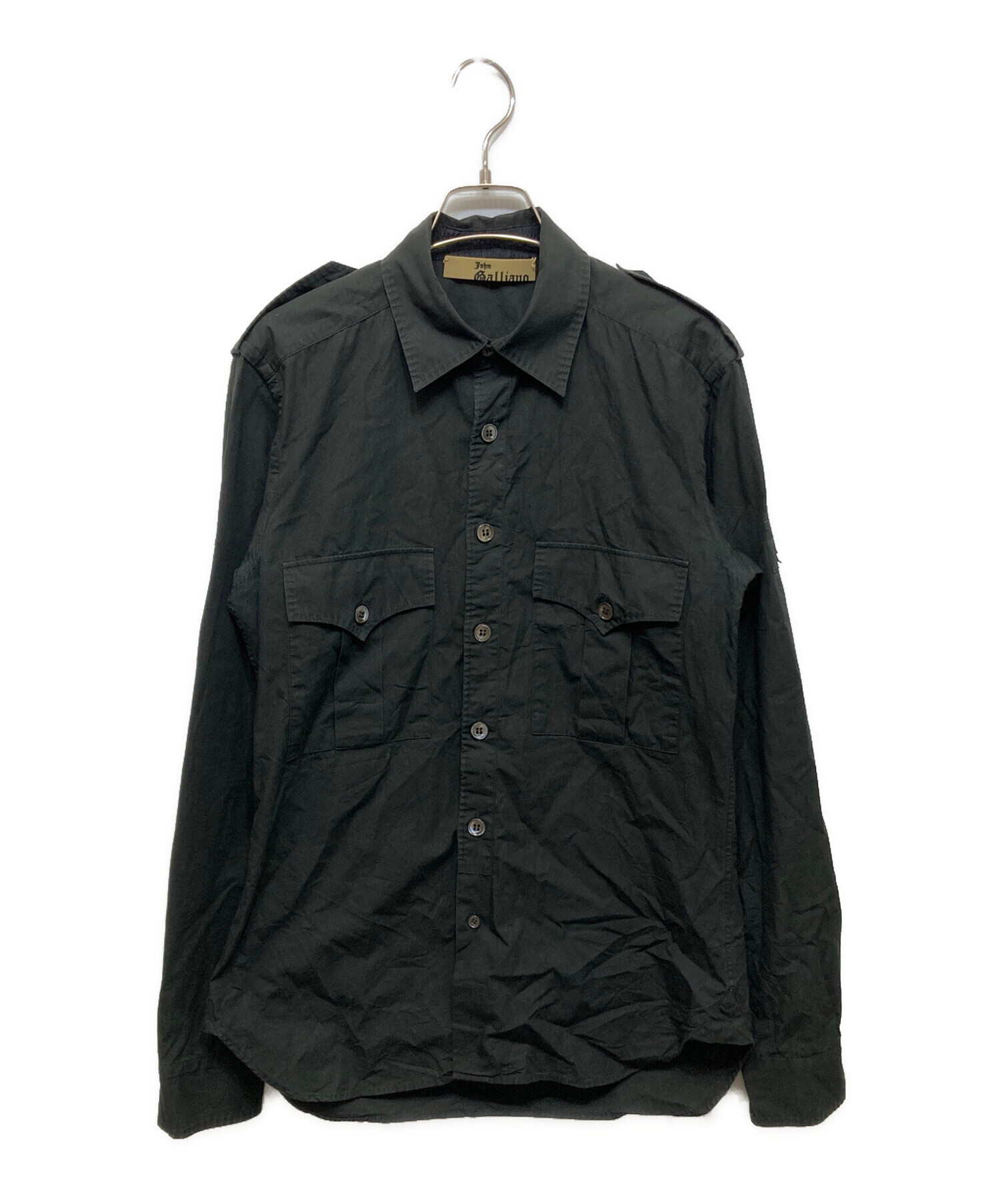 John Galliano シースルー シャツ バックプリント ガリアーノ 長袖 中古・古着通販】JOHN GALLIANO (ジョンガリアーノ) バックプリント