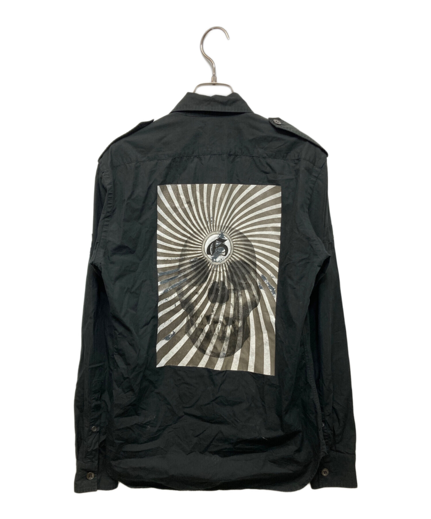John Galliano シースルー シャツ バックプリント ガリアーノ 長袖 中古・古着通販】JOHN GALLIANO (ジョンガリアーノ) バックプリント