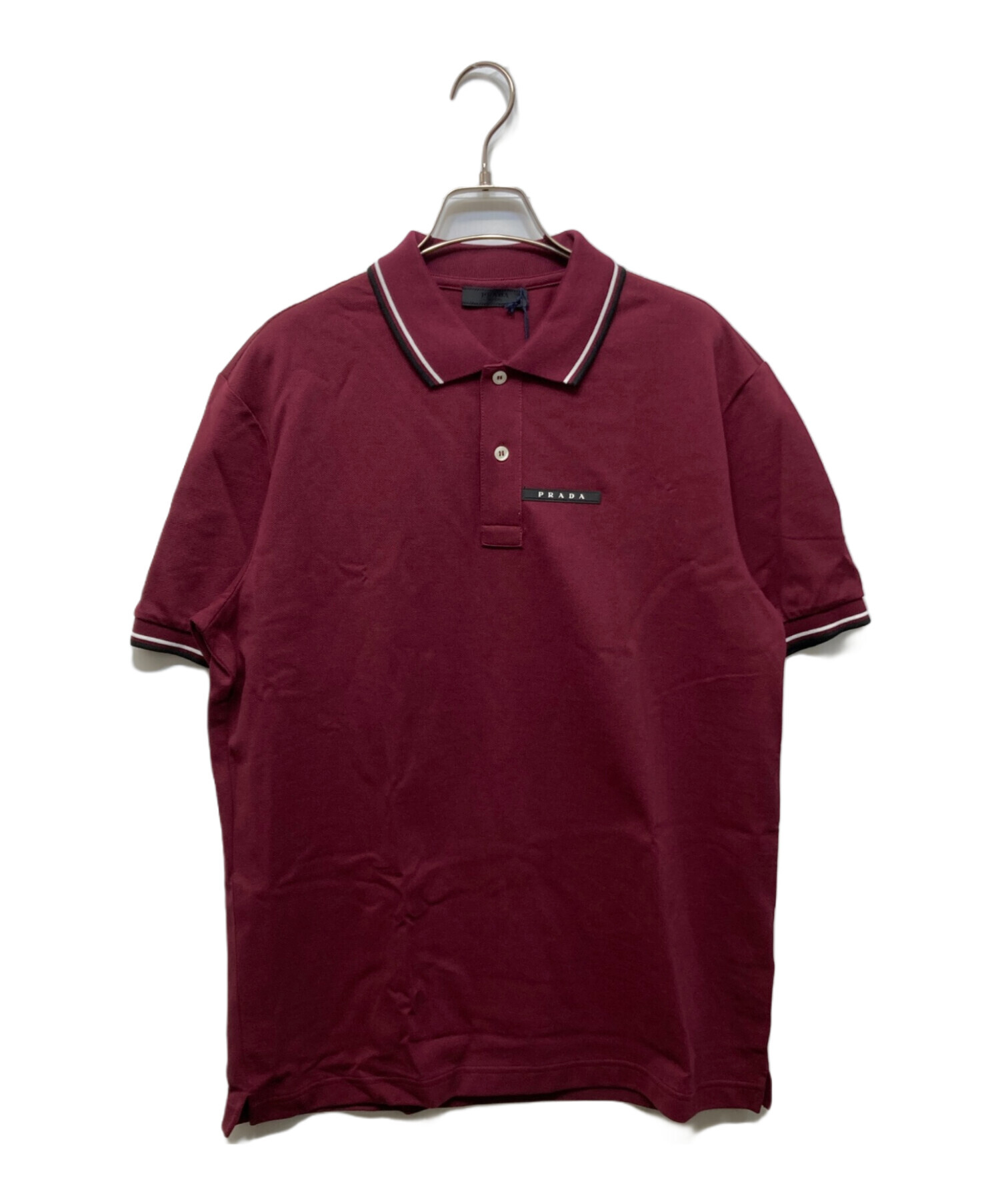 中古・古着通販】PRADA (プラダ) 半袖ポロシャツ レッド サイズ:XL