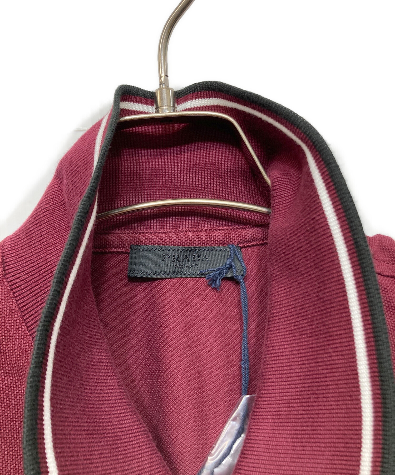 中古・古着通販】PRADA (プラダ) 半袖ポロシャツ レッド サイズ:XL