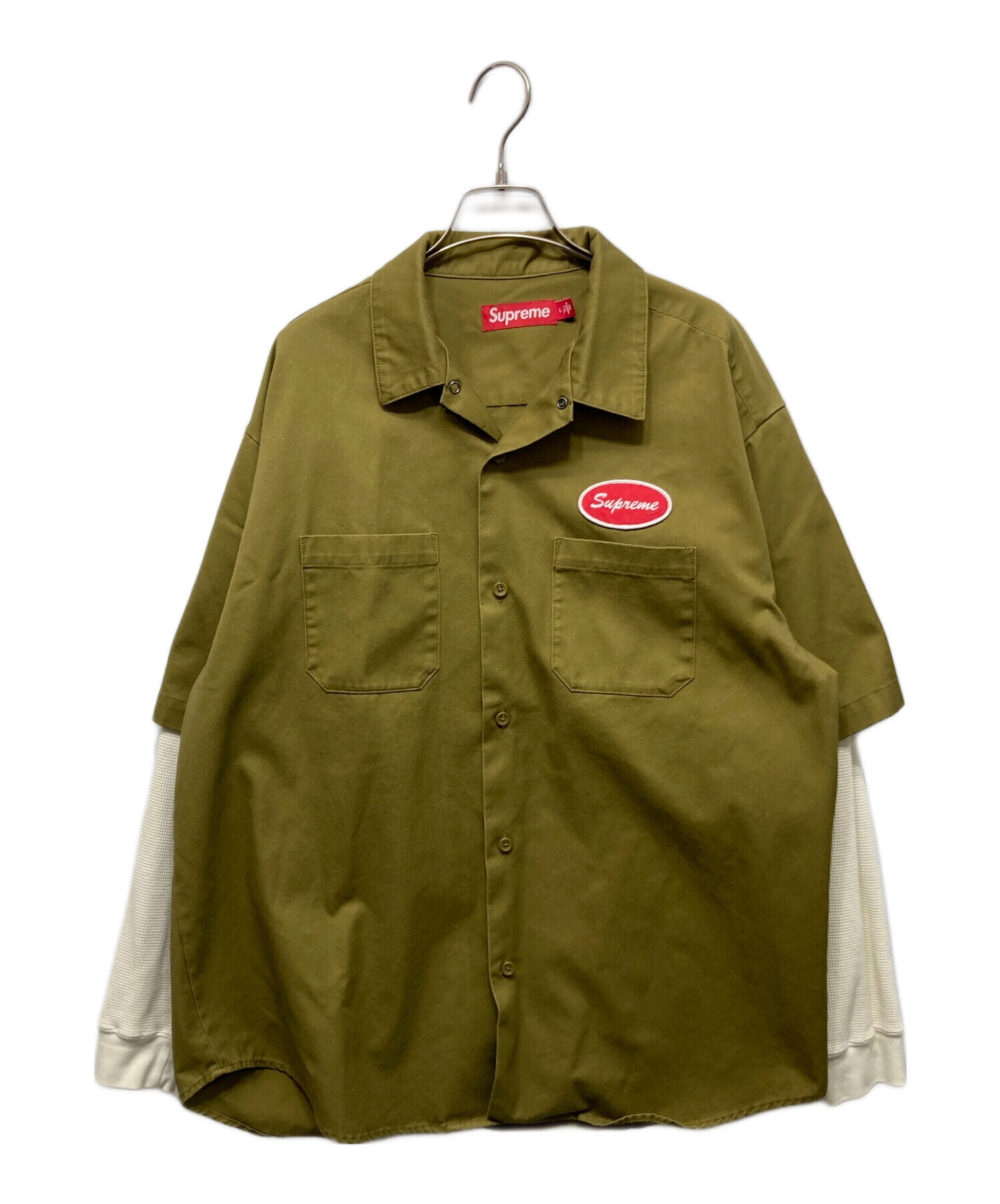 Supreme シュプリーム カジュアルシャツ S カーキ 【古着】【中古】【送料無料】 中古・古着通販】Supreme (シュプリーム) Thermal Sleeve Work Shirt