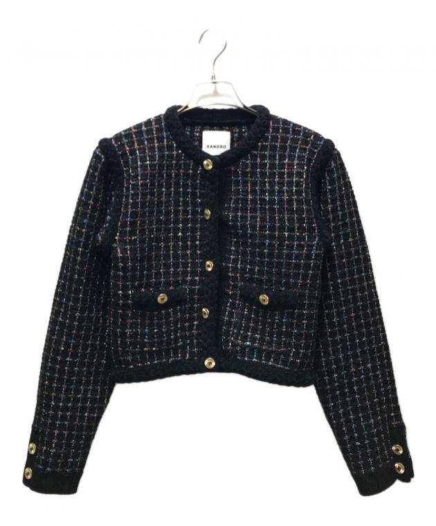 中古・古着通販】Sandro (サンドロ) ツイードジャケット ブラック