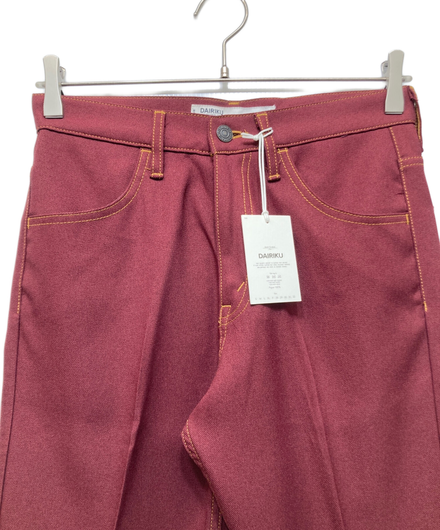 中古・古着通販】DAIRIKU (ダイリク) FLASHER PRESSED PANTS レッド