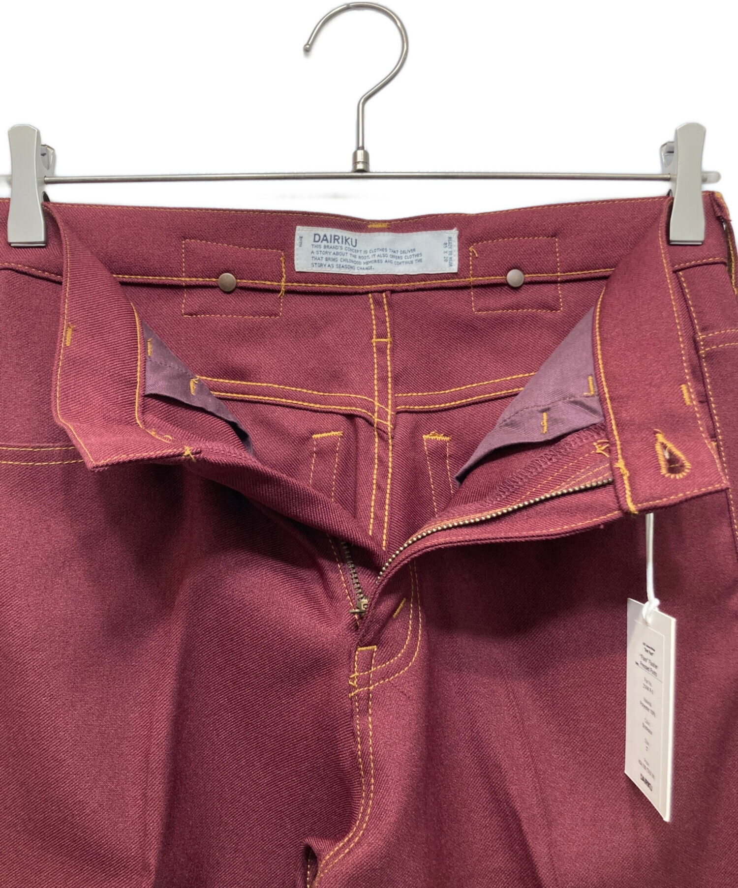 中古・古着通販】DAIRIKU (ダイリク) FLASHER PRESSED PANTS レッド