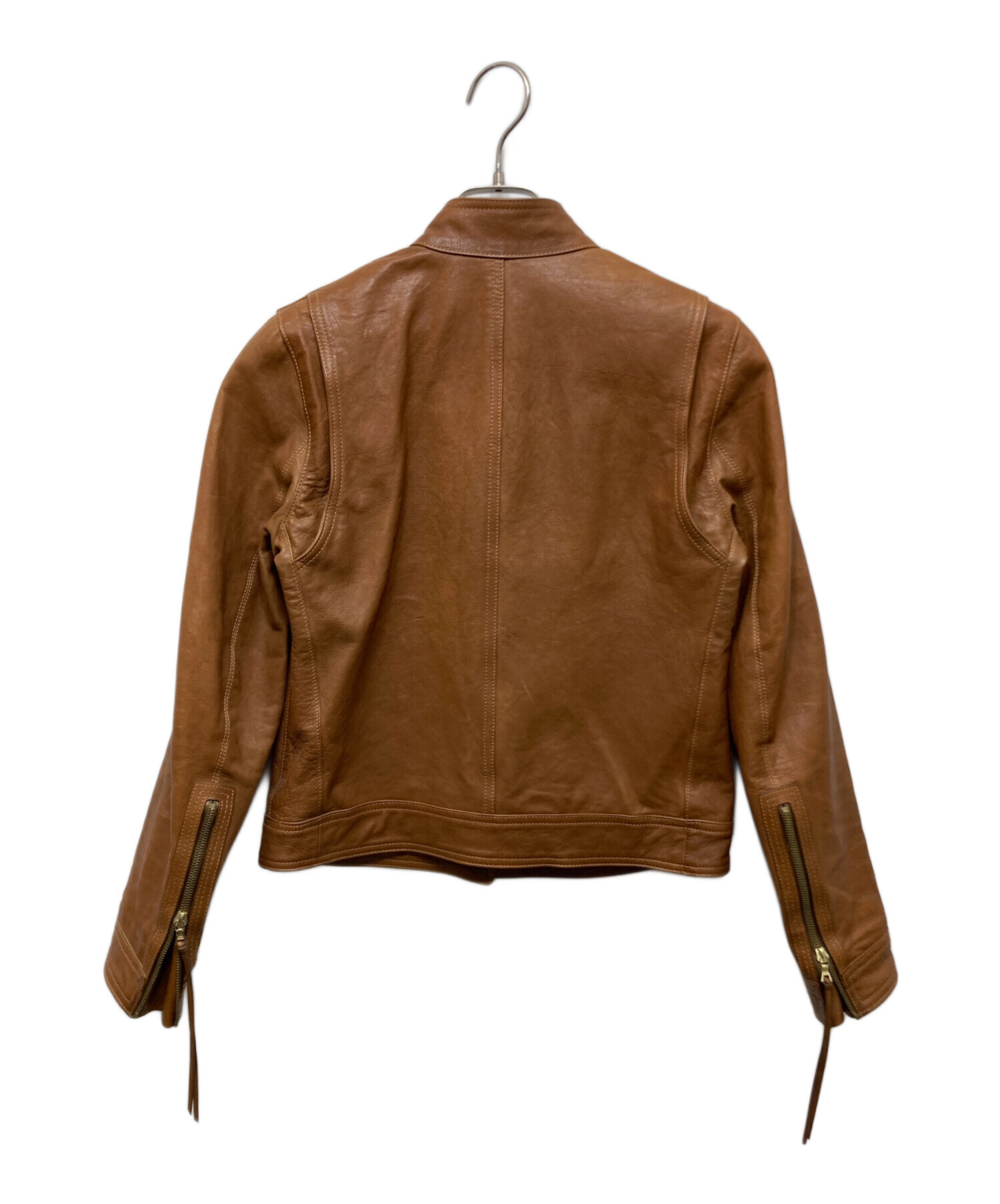 COACH コーチ 本革 シングルライダースジャケット ブラウン 定価11万以上 COACH コーチ 本革 シングルライダースジャケット ブラウン 定価11万