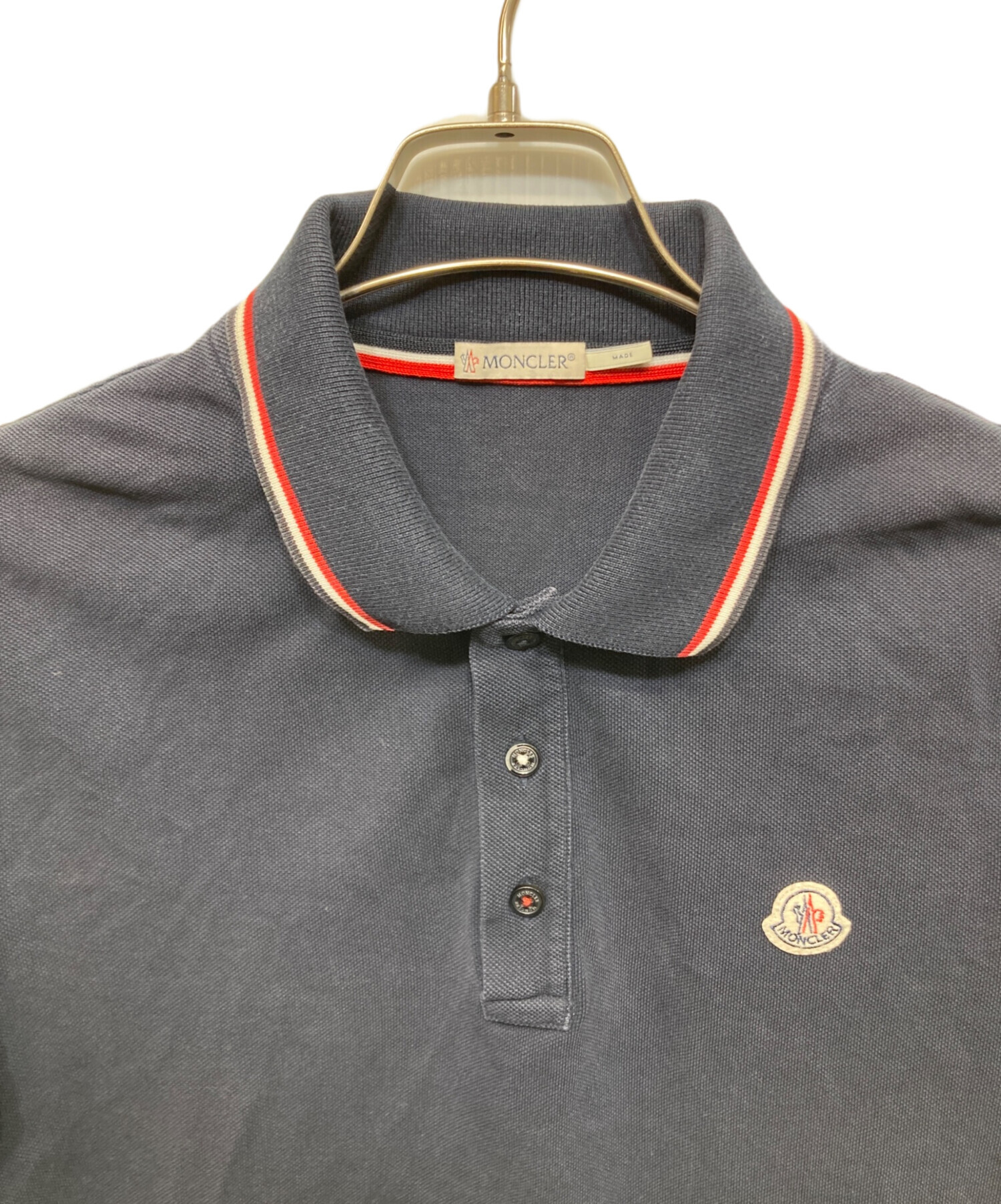 新品　未使用　Moncler ポロシャツ タグ付き 中古・古着通販】MONCLER (モンクレール) ロゴ 刺繍 S/S ポロシャツ