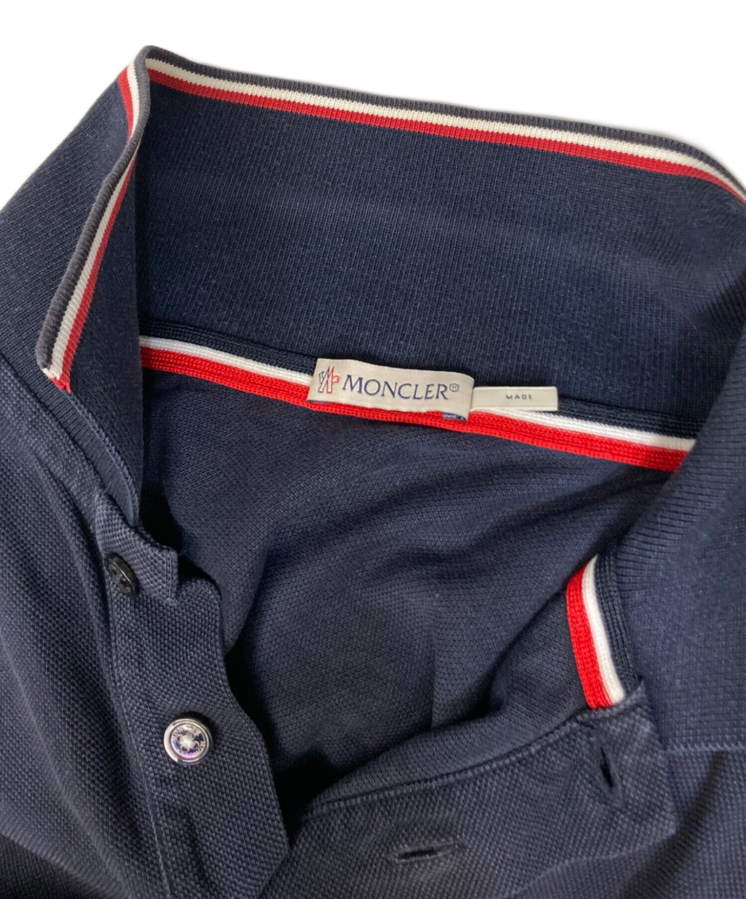 中古・古着通販】MONCLER (モンクレール) ブランド刺繍半袖ポロシャツ