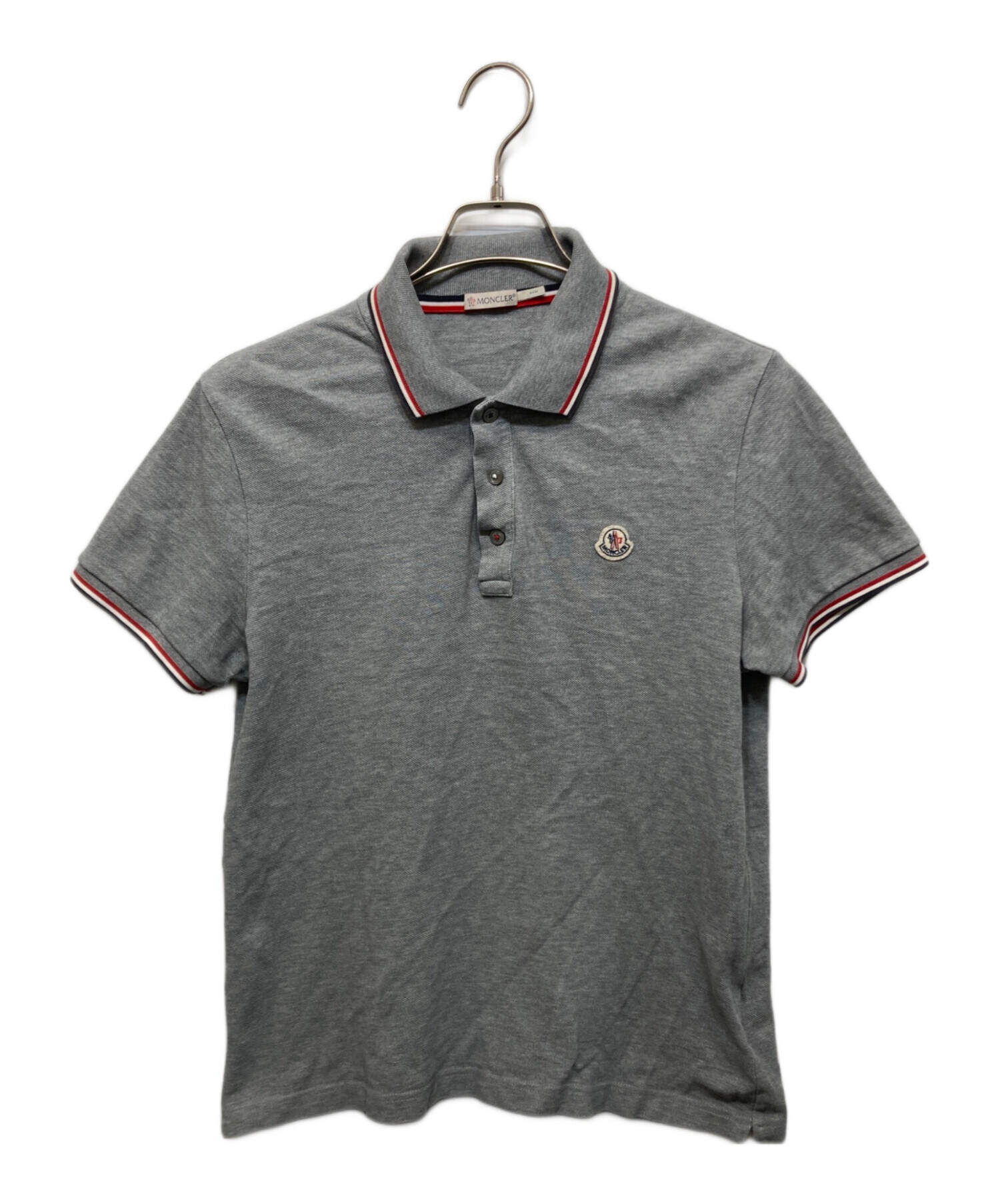 MONCLER グレー ポロシャツ サイドライン 中古・古着通販】MONCLER (モンクレール) ポロシャツ グレー サイズ:M
